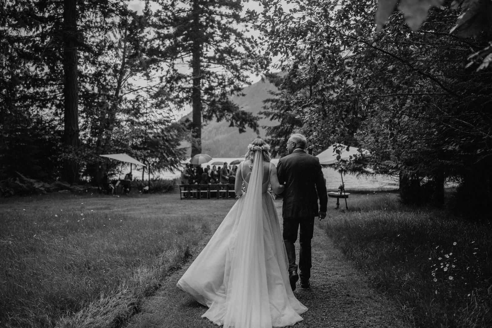 the ceremony location at lake crescent lodge