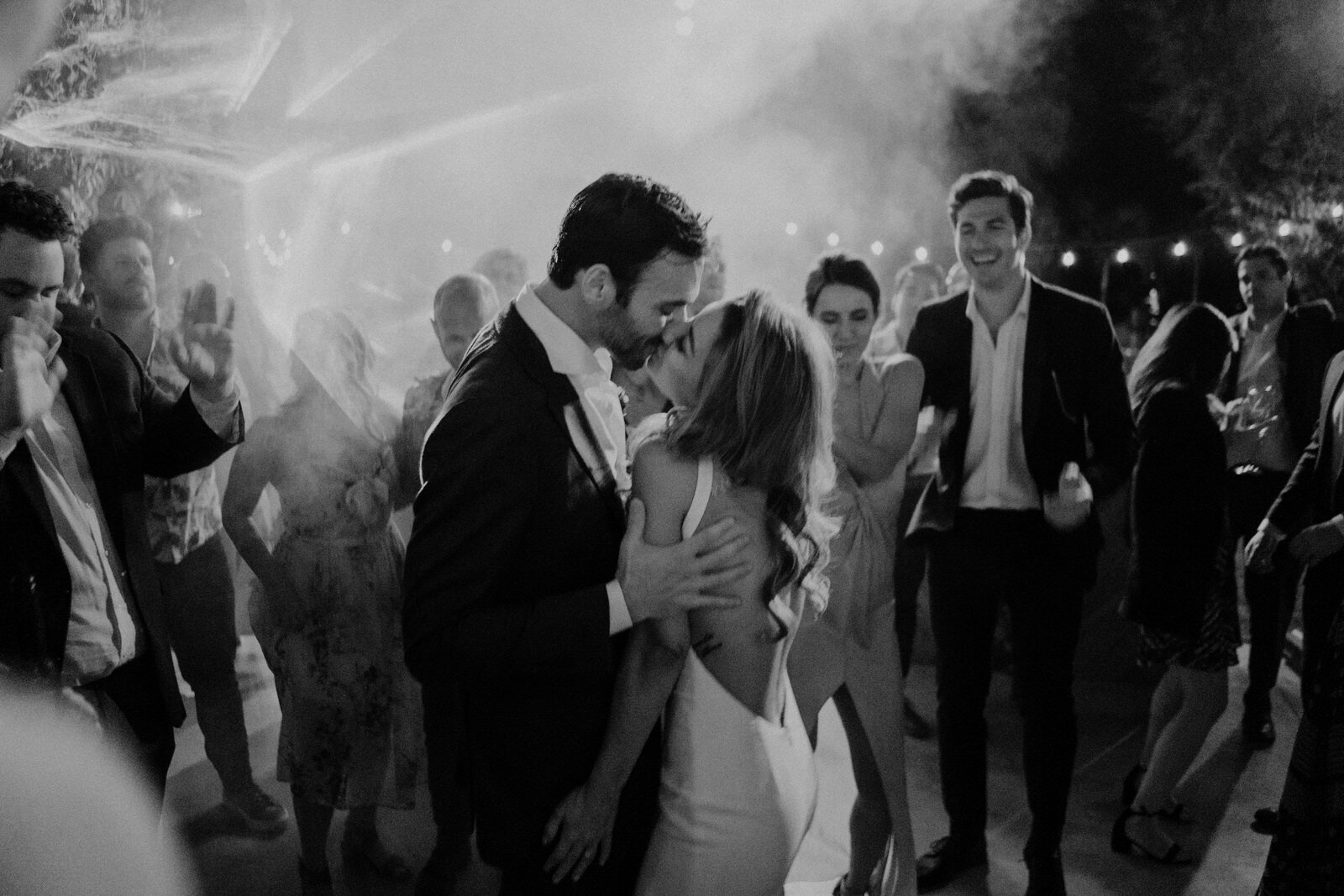 smoke and lights and love at acre baja's reception location