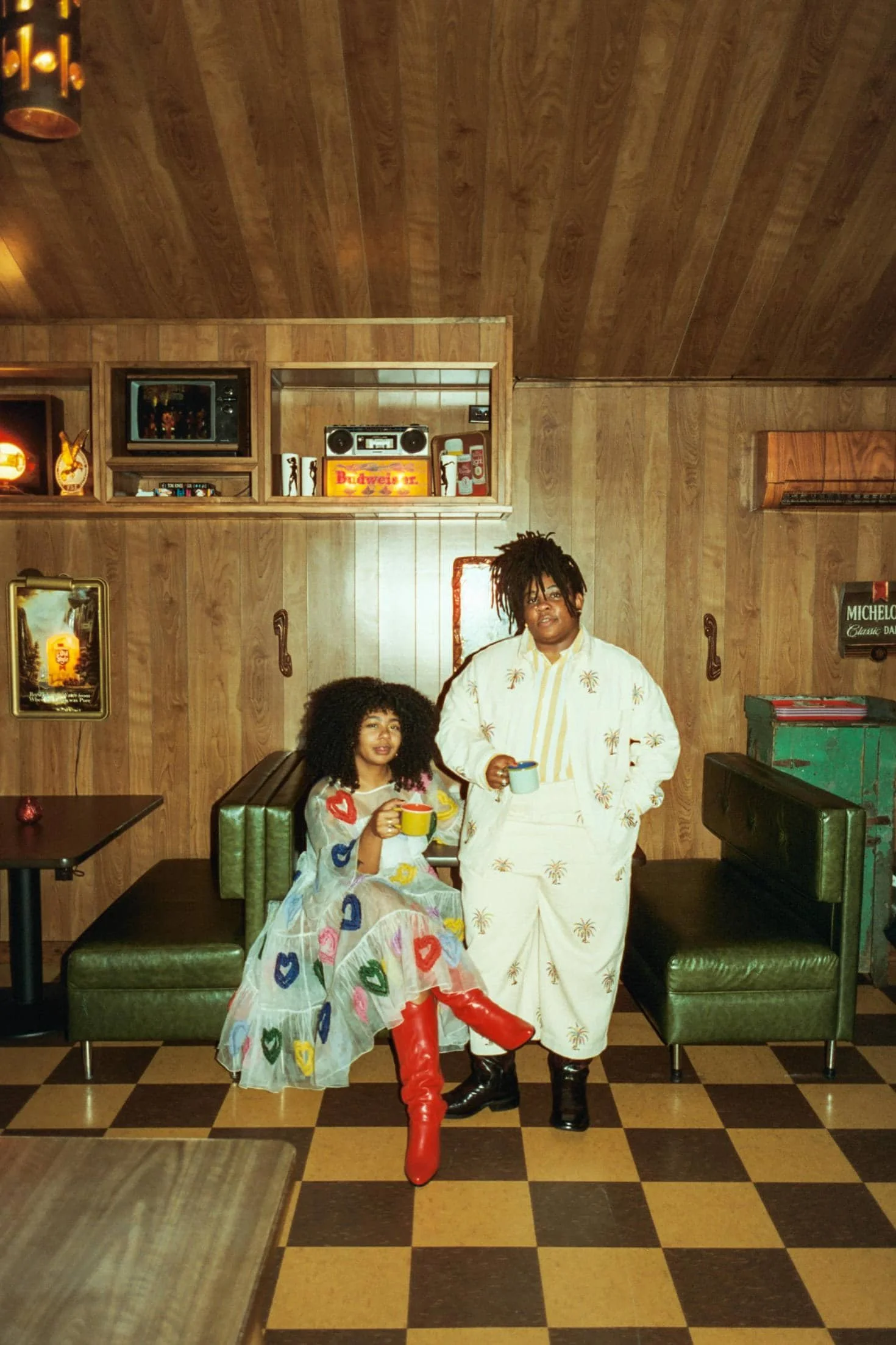 black lesbian couple elope at the dive motel in nashville on 35mm film 