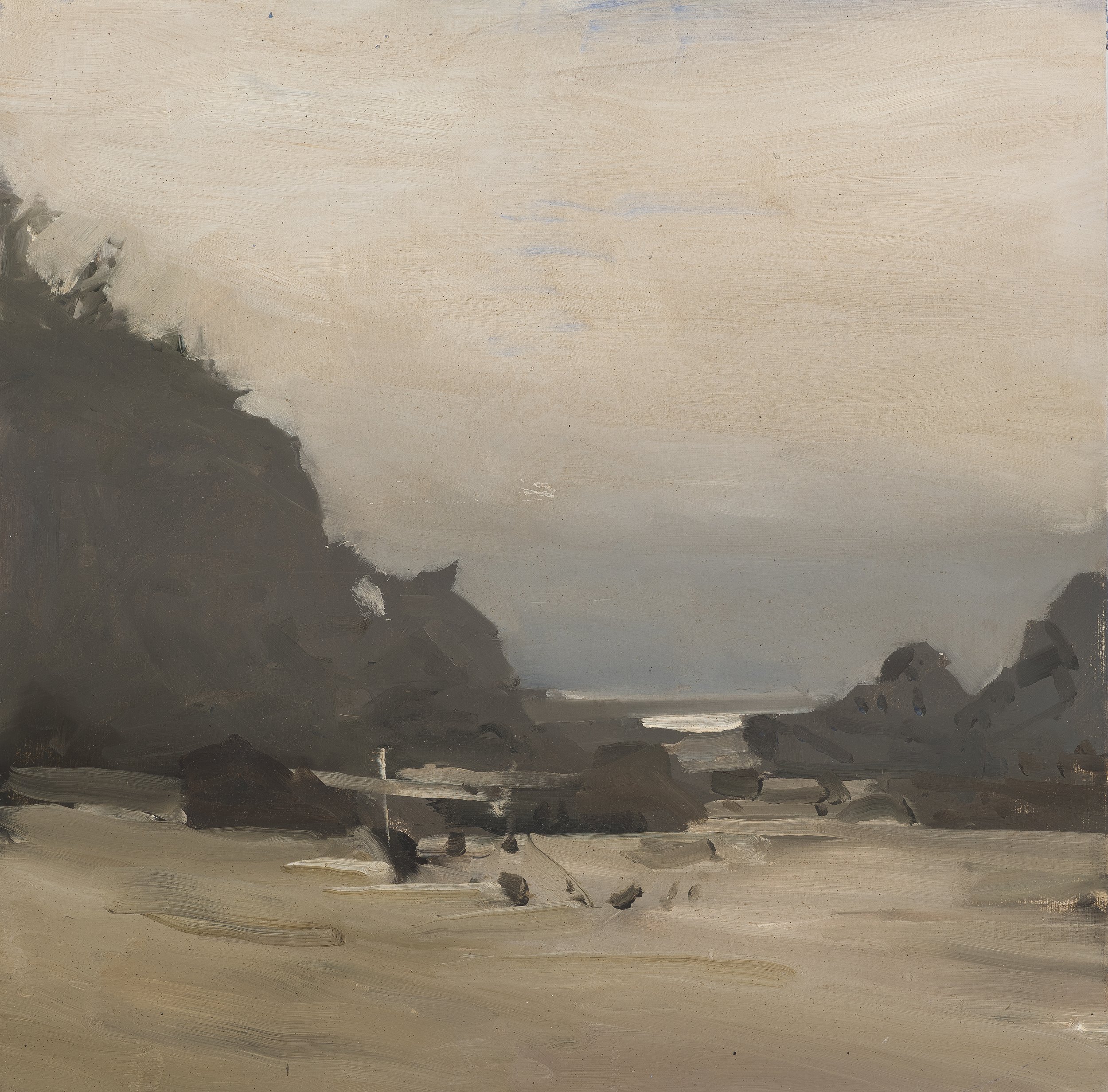 (SOLD) Division Rock 2022. 30x30cm. Oil on Board. Framed. $2,500.