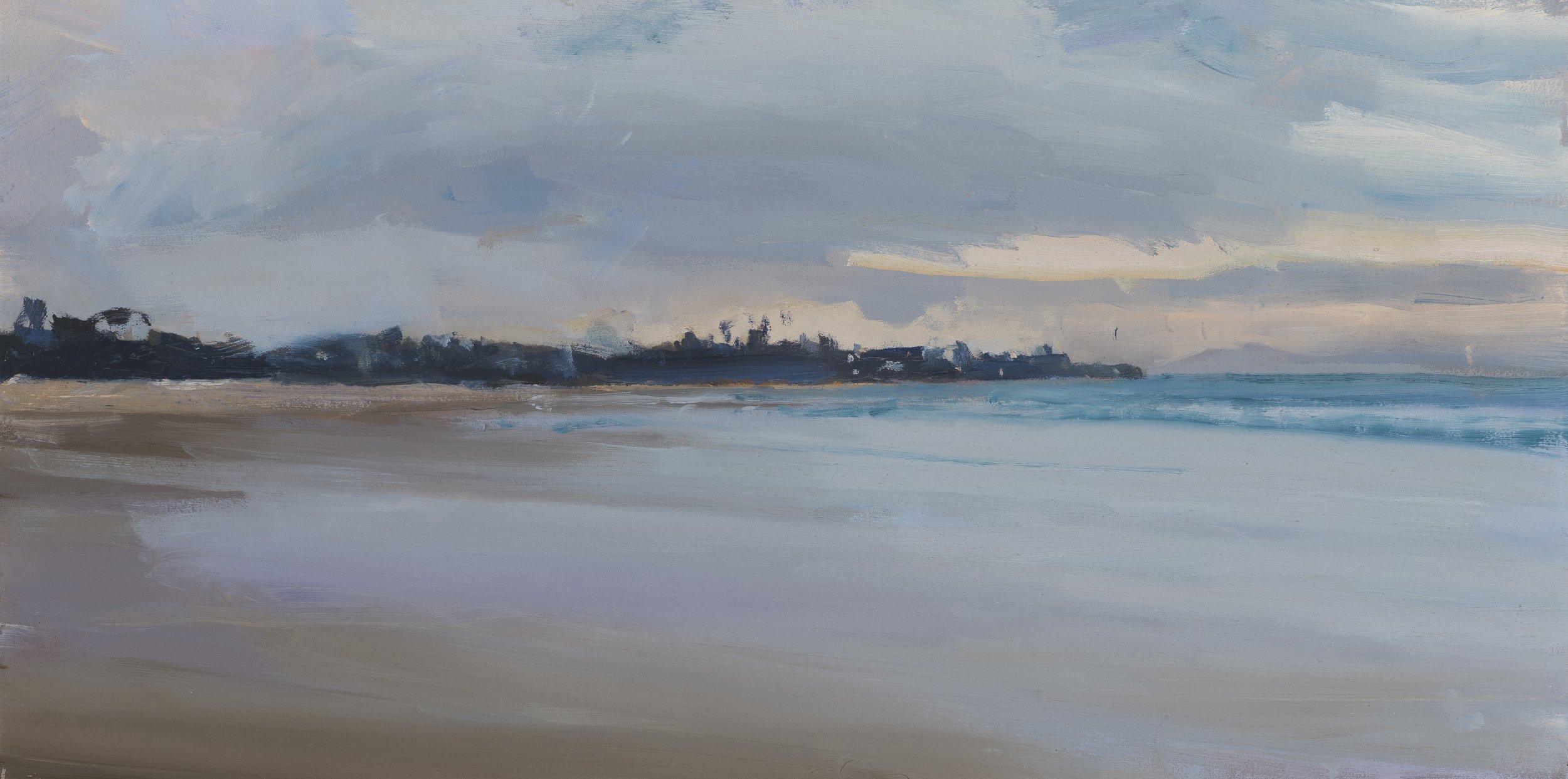 Finlaysons Point 2022. 18x35cm. Oil on Board. $2,200.