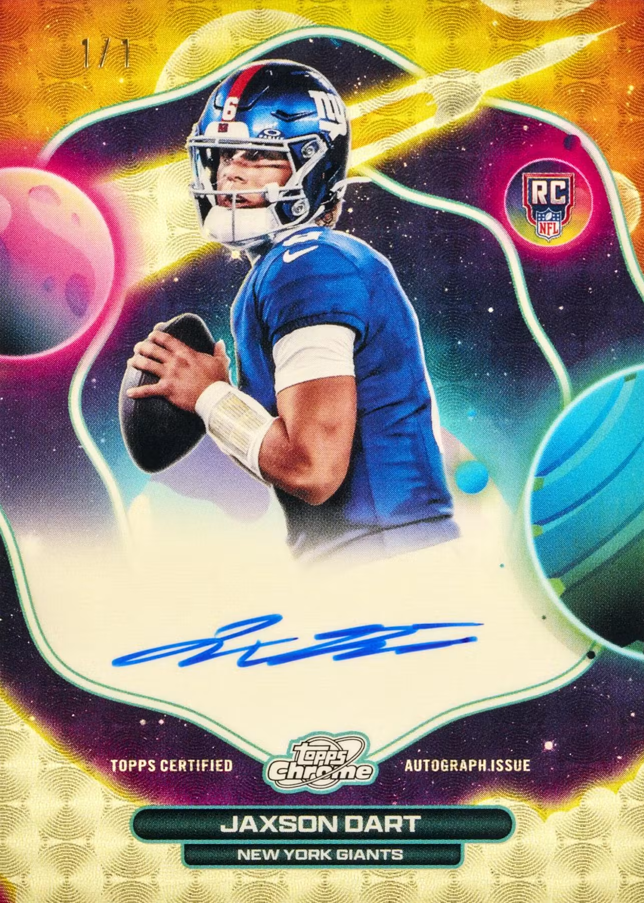 #966T PYT - 1-Box Topps Cosmic Chrome Hobby Football 2025 NFL