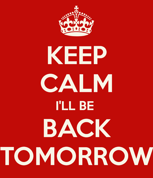No Breaks Wednesday. Be Back Thursday.