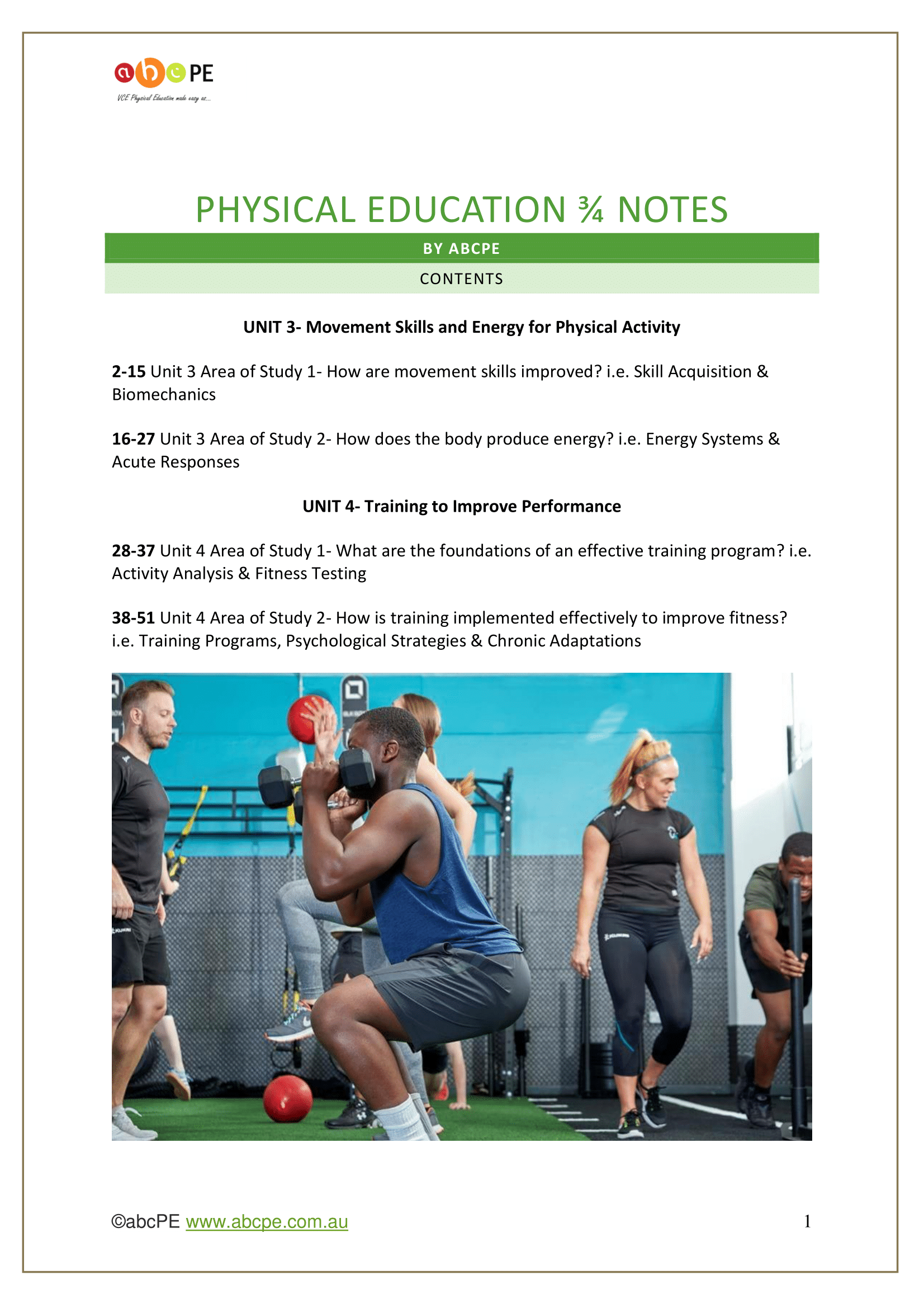 Resources — abcPE - VCE Physical Education