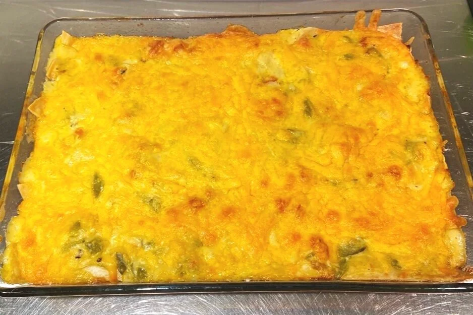 Green Chile Chicken Enchilada Casserole