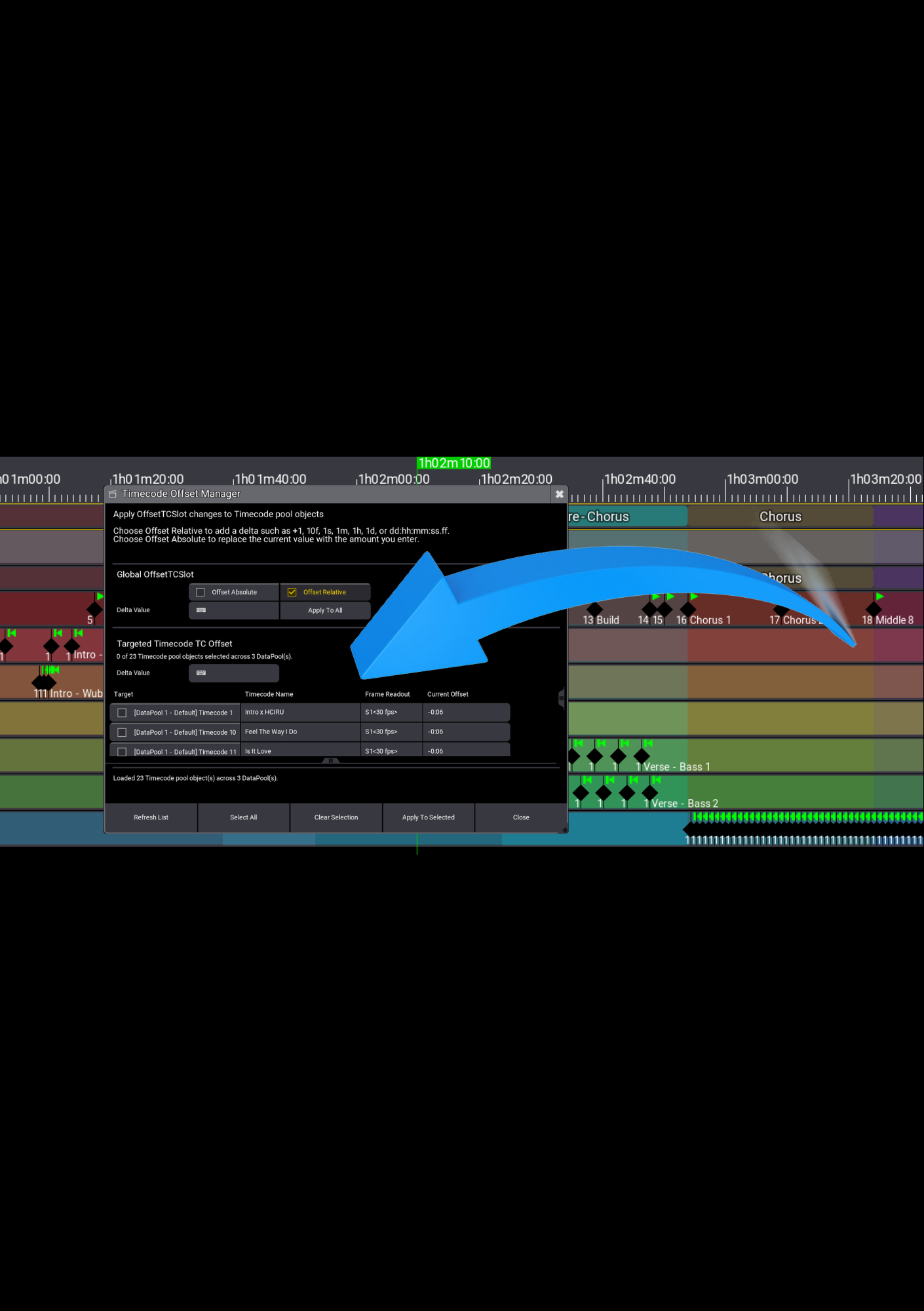 Timecode Offset Manager