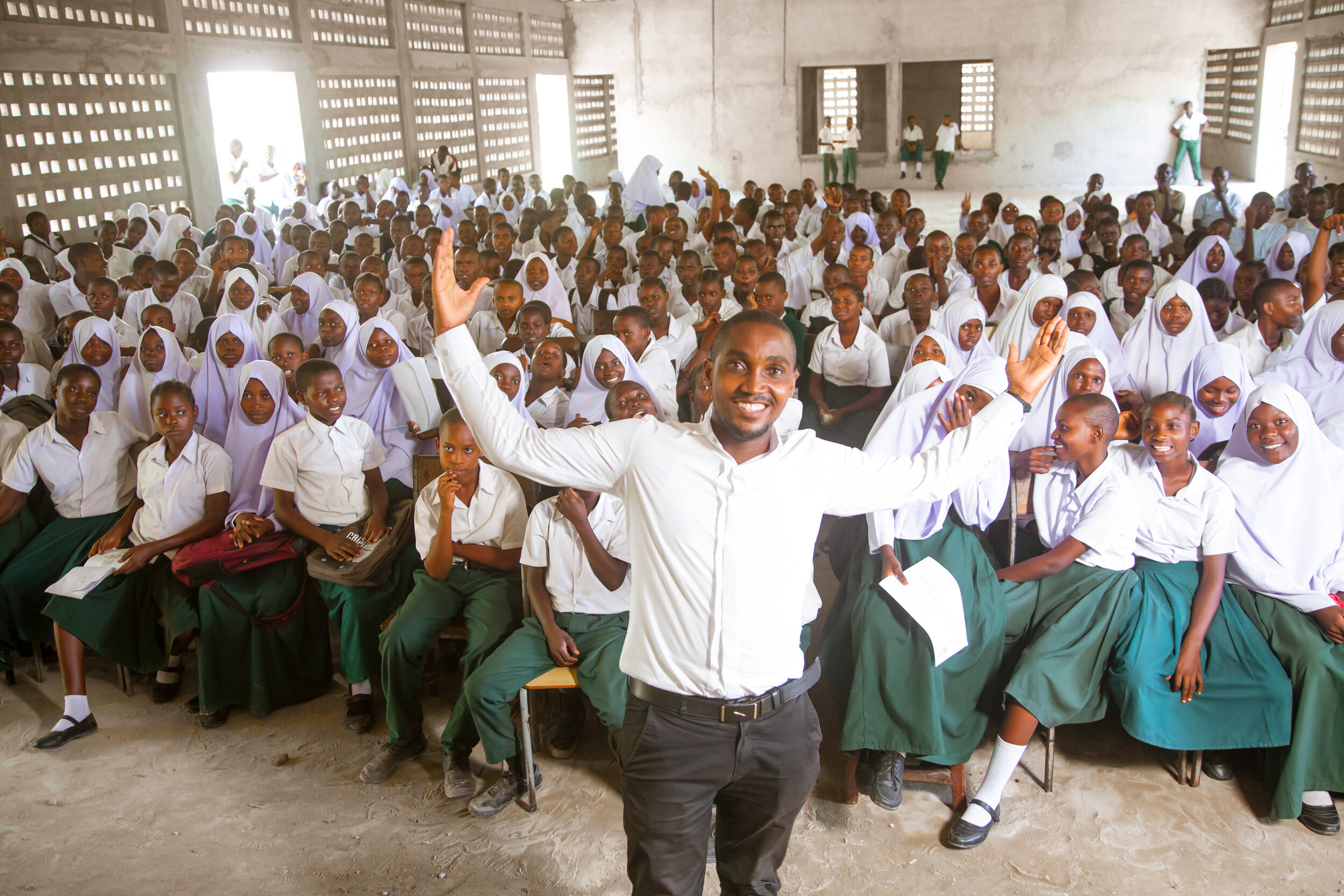 Shubert Mwarabu at Nguva Secondary School in Dar es Salaam, Tanzania.