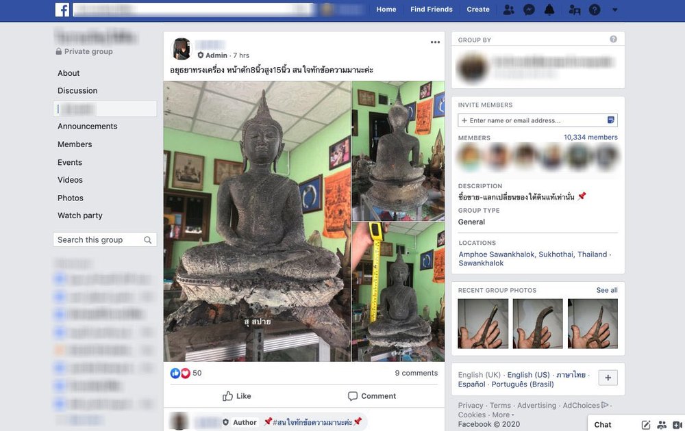 looted buddha statue private facebook group thailand.jpeg