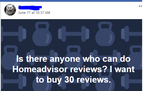 homeadvisor fake reviews facebook group.png