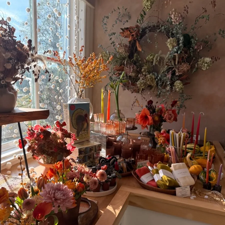 We're open today 11/25 &amp; tomorrow 11/26 from 11 to 5 for all your Thanksgiving needs! Plenty of gorgeous flowers, candles, and more - perfect for table setting or host gifts. ❤️ We'll be closed Thursday 11/27 &amp; Friday 11/28 but will be back o
