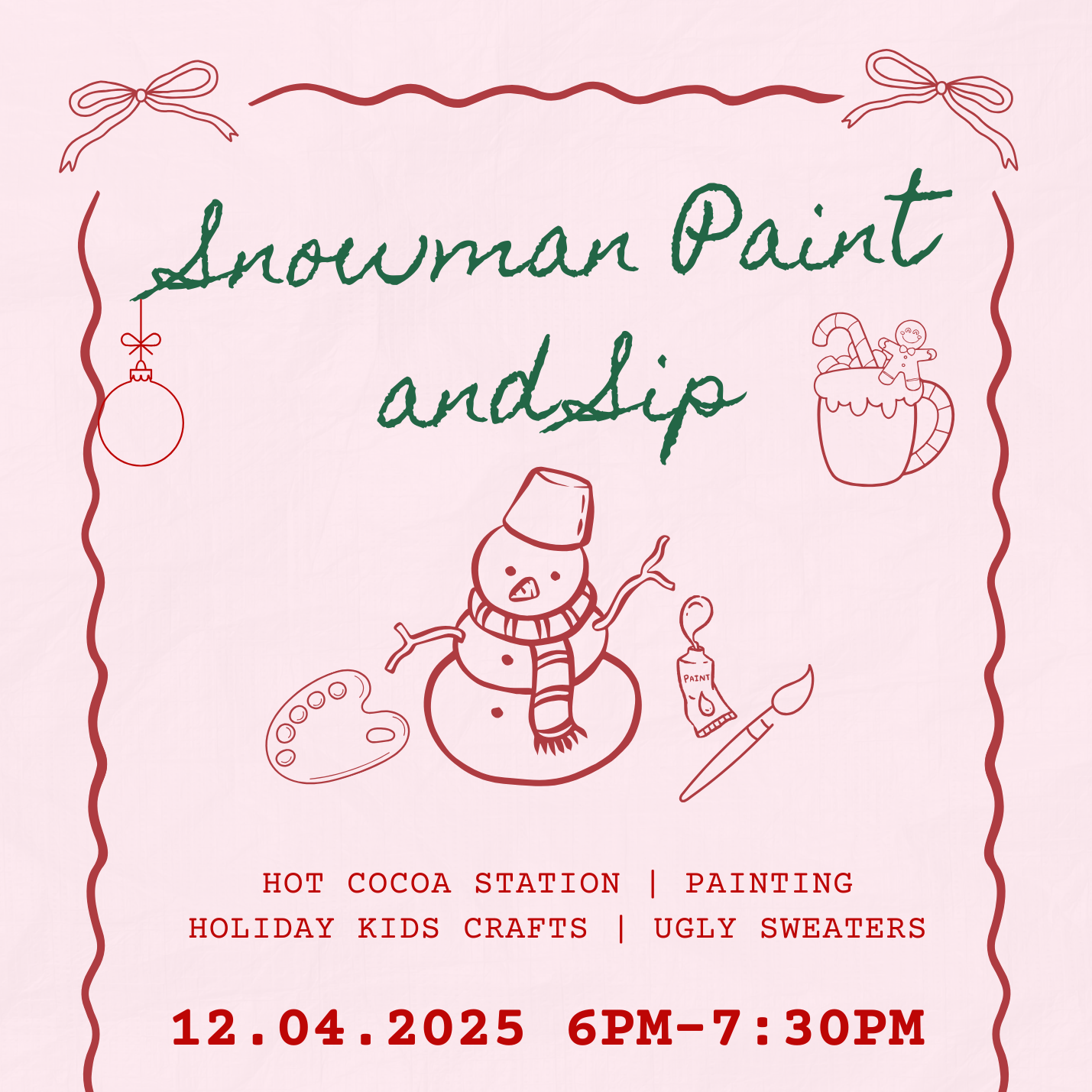 Snowman Paint and Sip