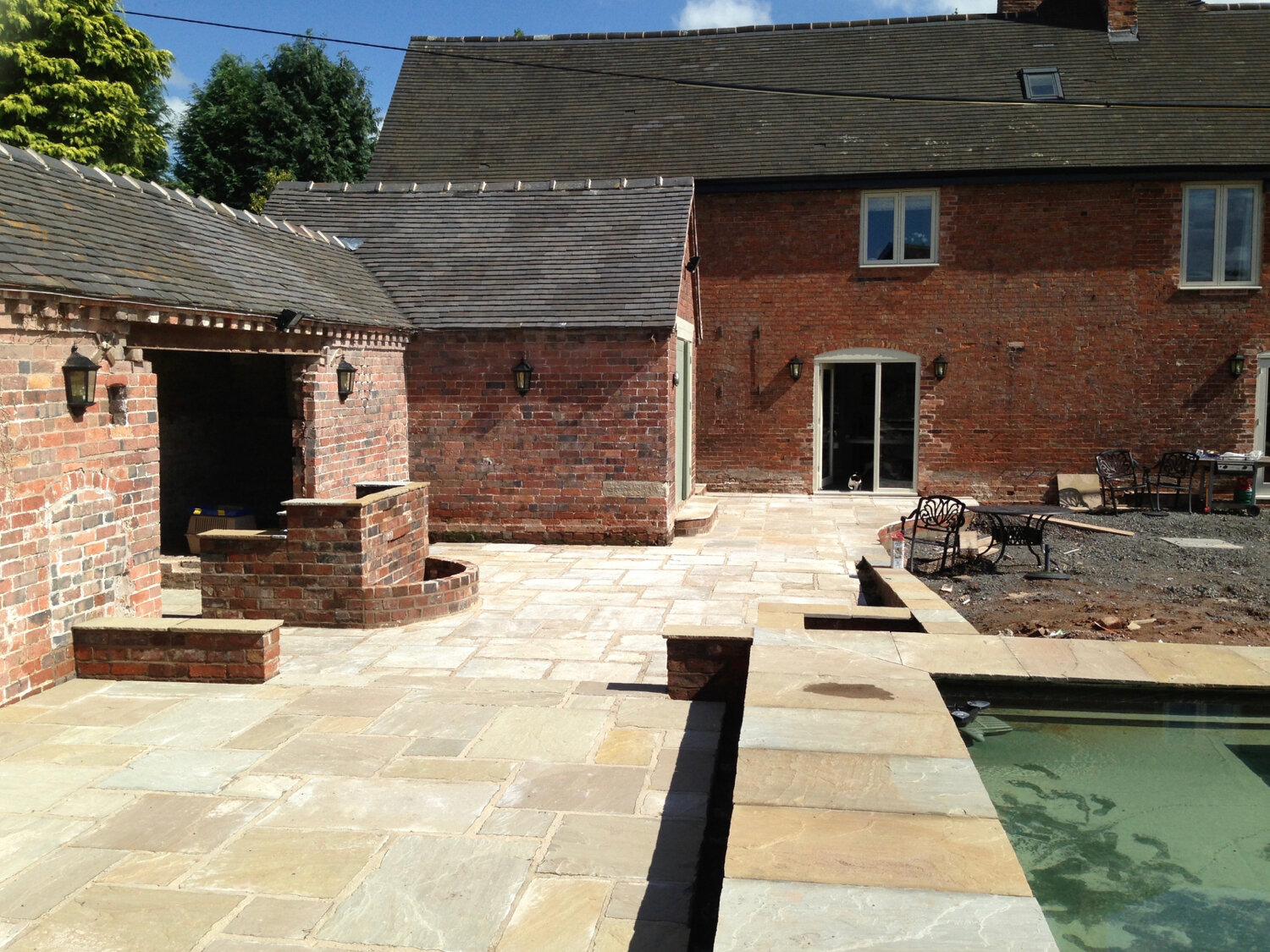 view towards the entertainment terrace and family home