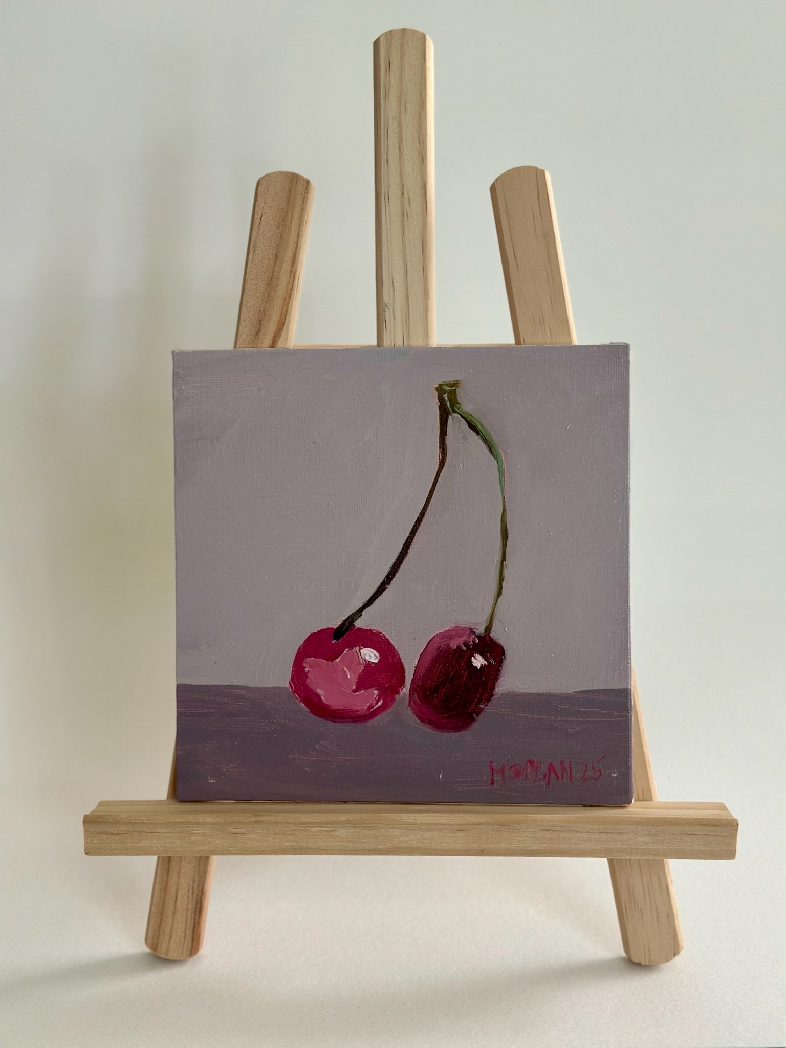 Tied Cherries II, 6"x6"