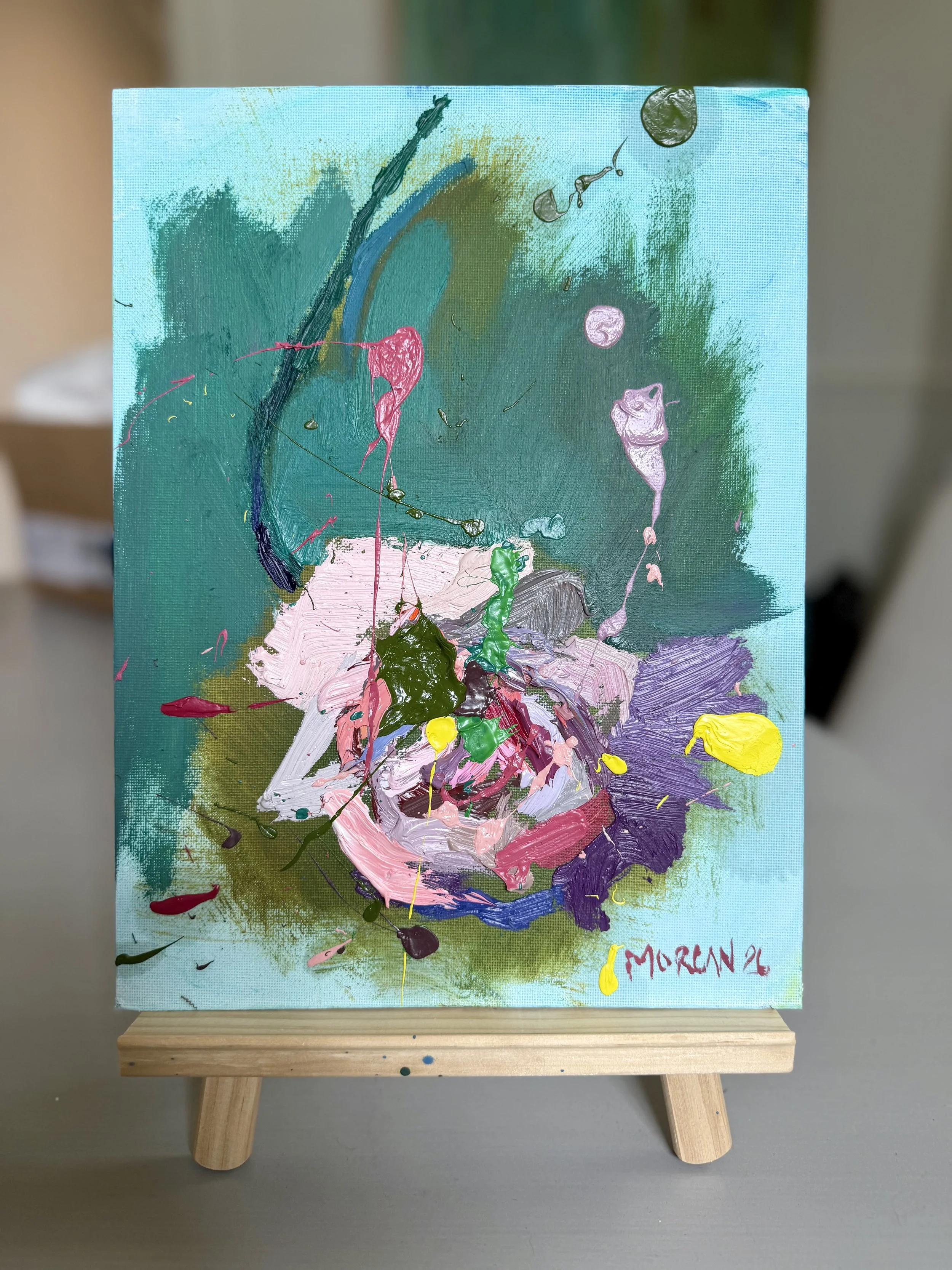 Party Rose No. 7 (Purple), 9"x12" Framed