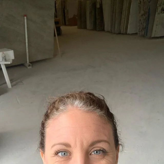 It&rsquo;s countertop selection day for Mimi &amp; Papa! We found the perfect slab and it&rsquo;s leathered!!!! My favorite stone finish 🎉