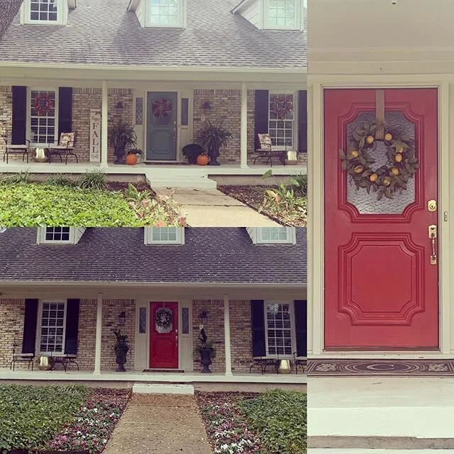 Since we moved into Rolling Acres, I thought it would look good with a red front door.... but, y&rsquo;all, red isn&rsquo;t my jam. So it&rsquo;s been many 🥴 colors 🤷🏻&zwj;♀️and it wasn&rsquo;t until I googled &ldquo;Meaning of a Red Front Door&rd