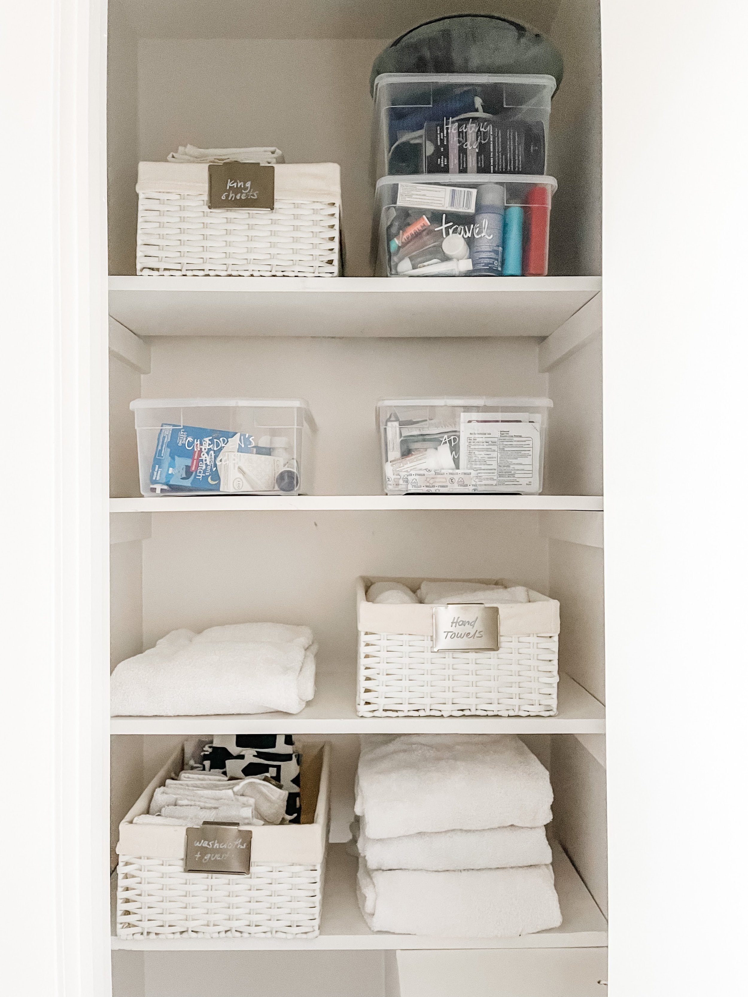 Bathroom Linen Closet Organization - The Simply Organized Home