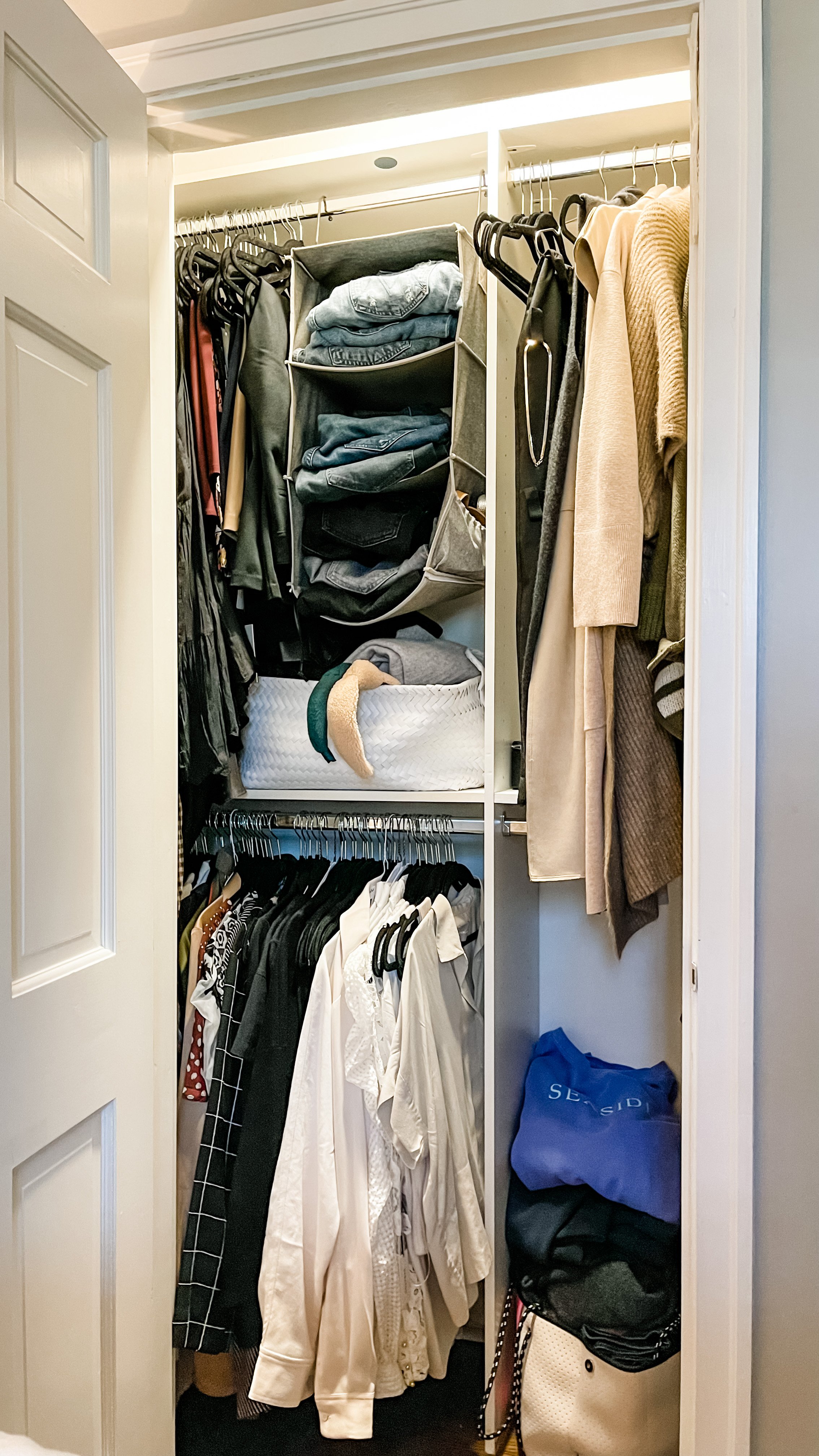 Maximizing a small reach-in closet where every inch counts