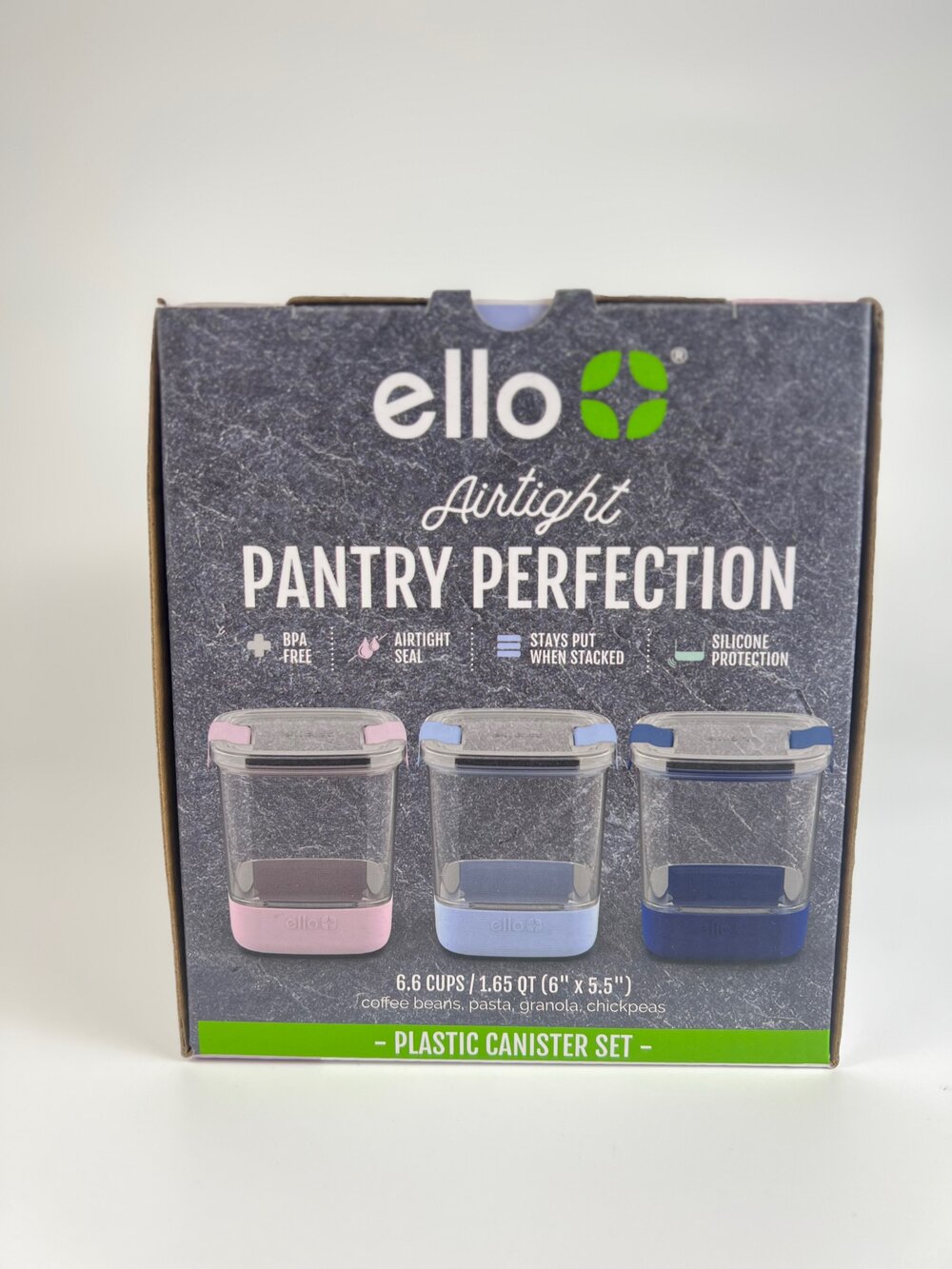 Plastic Food Storage Canisters with Airtight Lids, Set of 3 – Ello