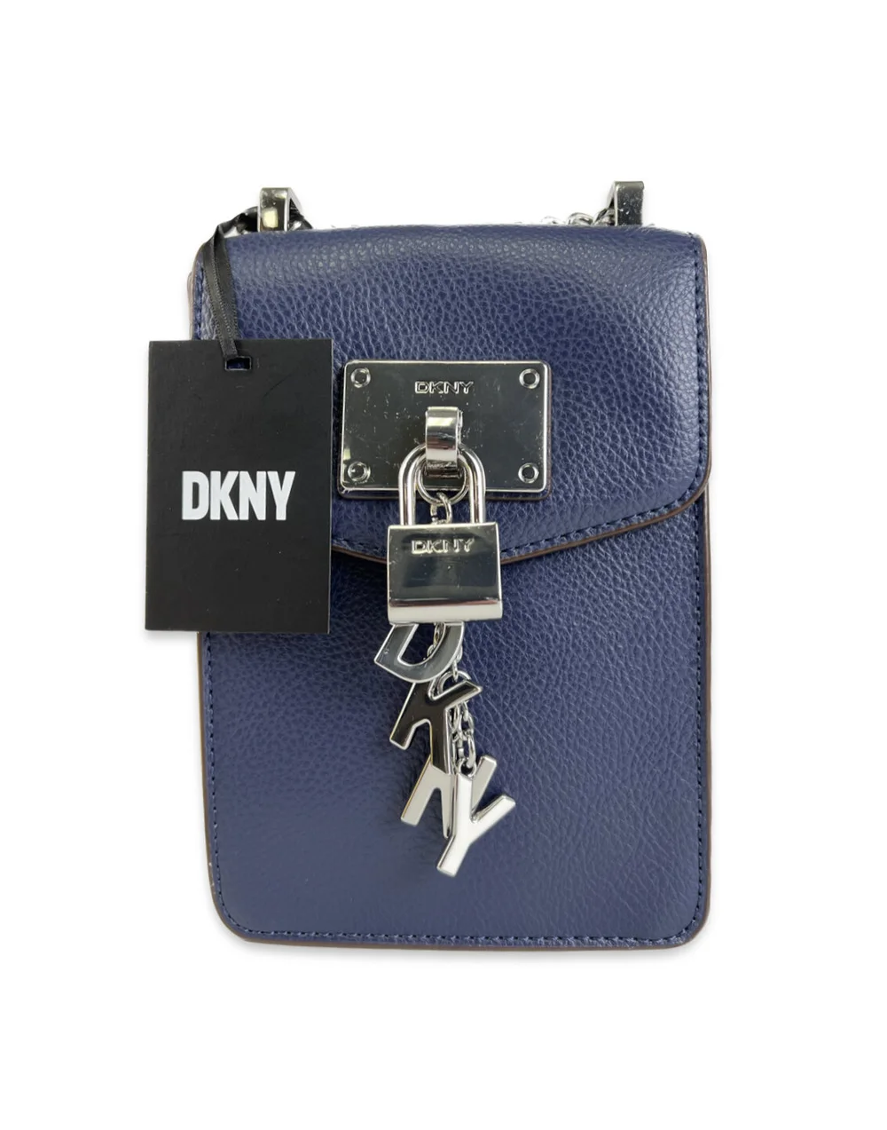 Dkny Elissa North South Crossbody In Blk/gold