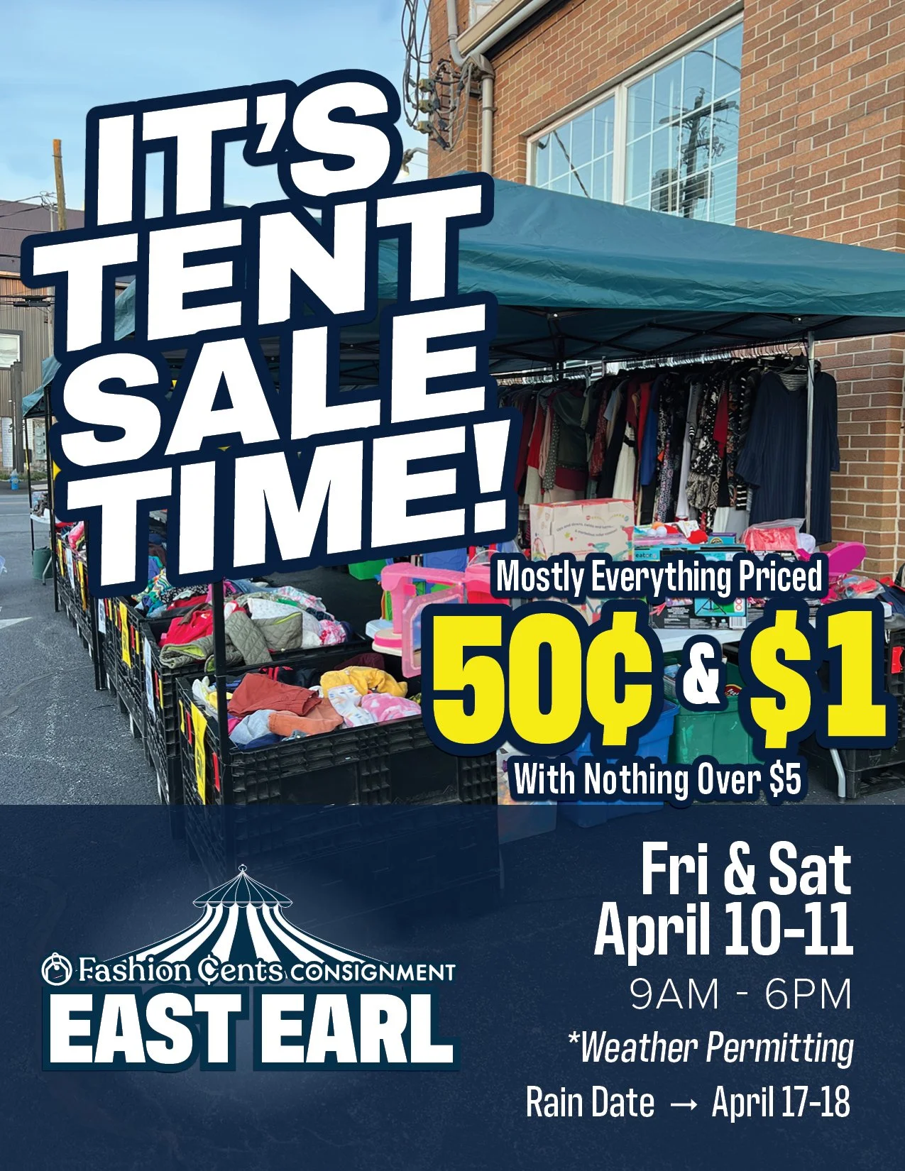 50¢ / $1 Tent Sale in East Earl