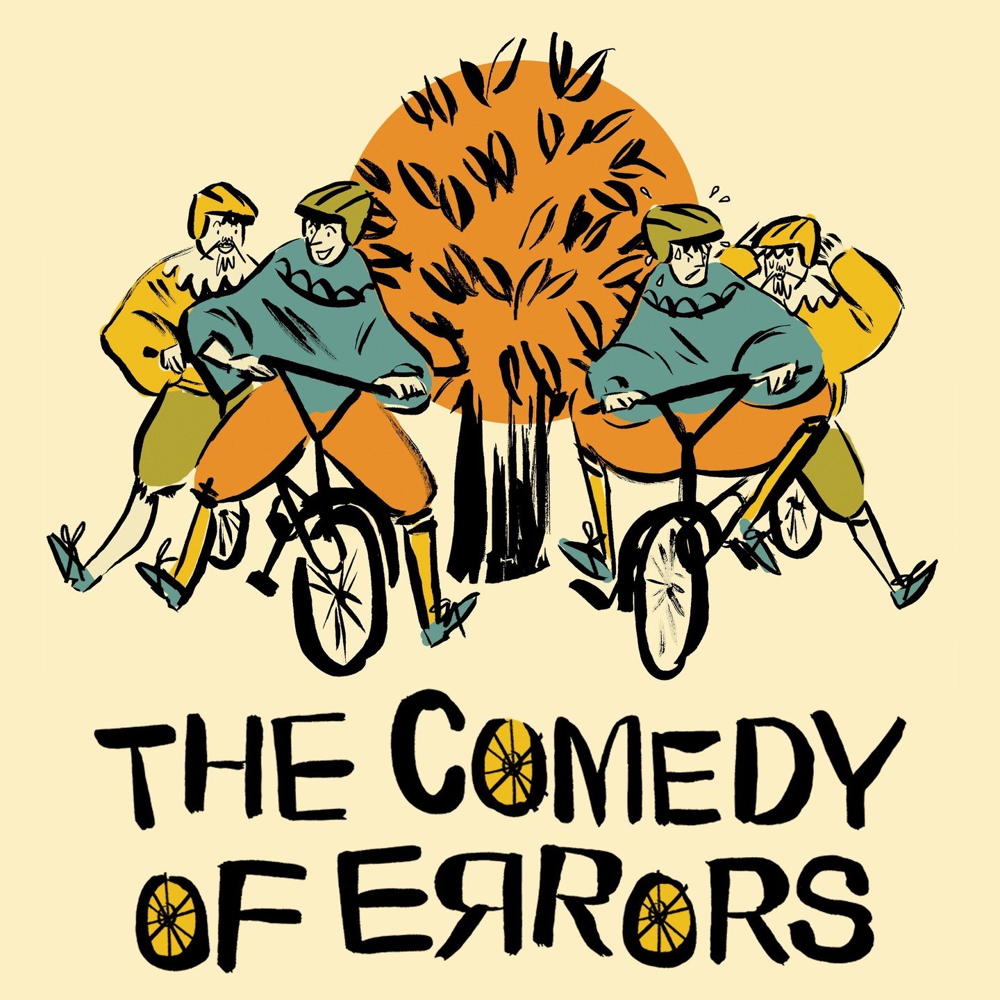 Over 50% of tickets sold for The HandleBards latest production of Shakespeare's The Comedy of Errors on Thursday 30th May at 7pm.

After battling in our garden with bell-ringing practice at St Peter's Church last year, the bicycle-powered troupe are 