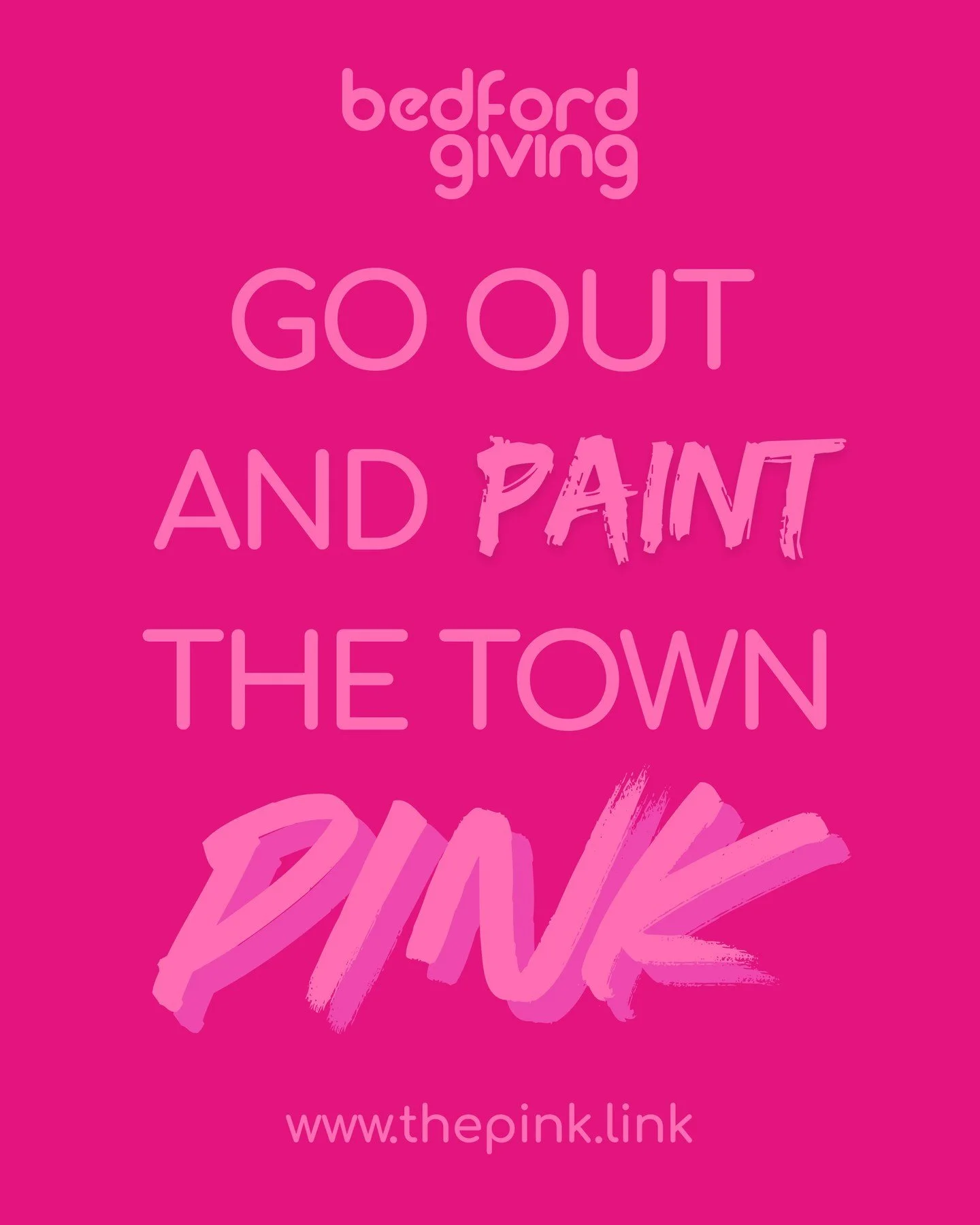 🎉 D-Day - Go out and PAINT THE TOWN PINK!
Together, let&rsquo;s make Bedford glow with support, so we can raise awareness for young people&rsquo;s mental health and wellbeing.
🎨 The more folks involved, the more we can paint the town pink!
Whether 