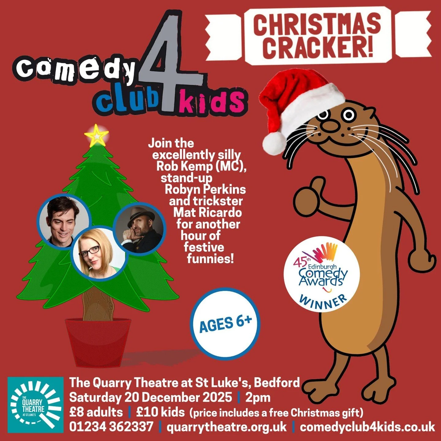 Our final show for 2025 is Comedy Club 4 Kids Christmas Cracker! Still some tickets left!