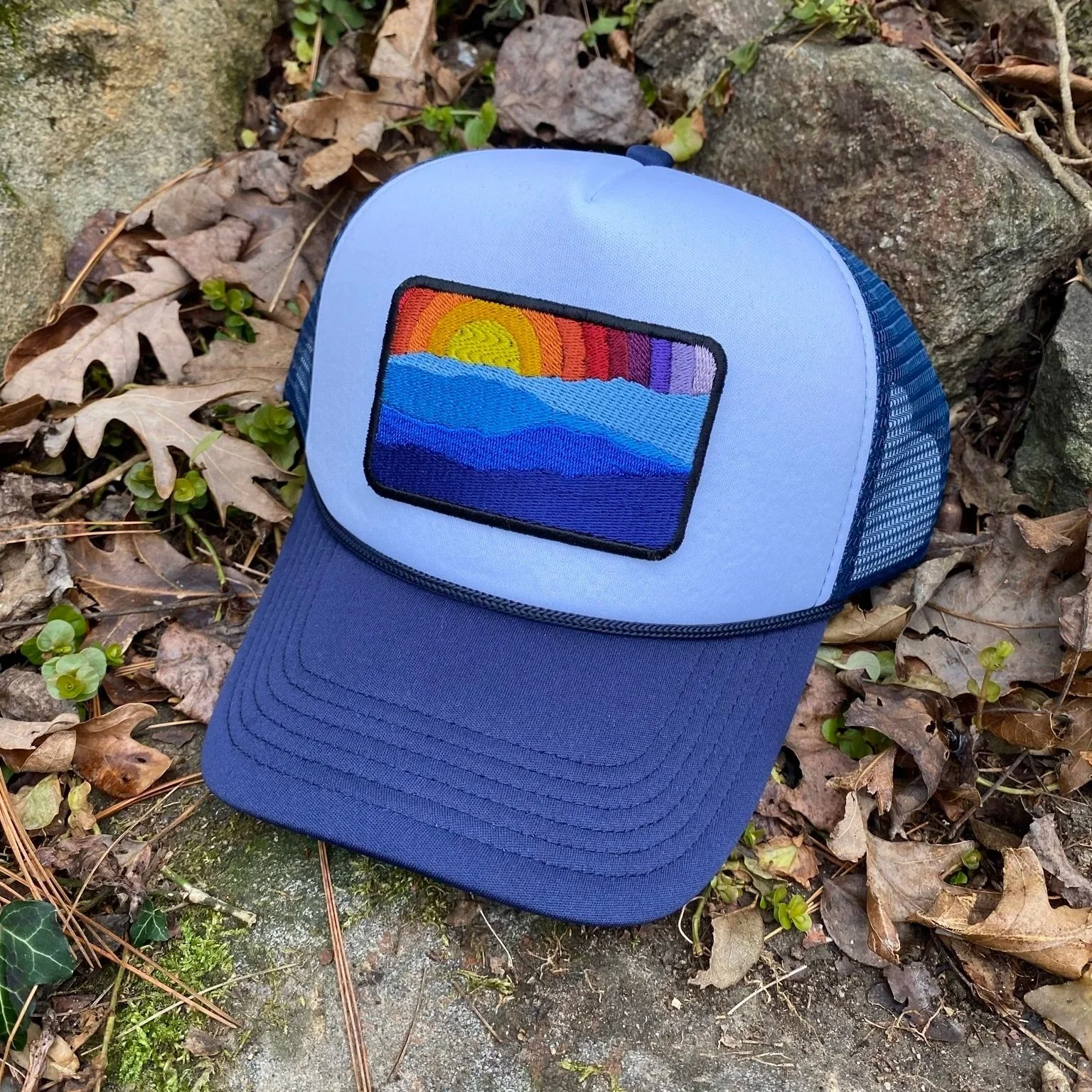 Blue Ridge Mountains Handmade Embroidered Patch Trucker Hat COMING SOON!
