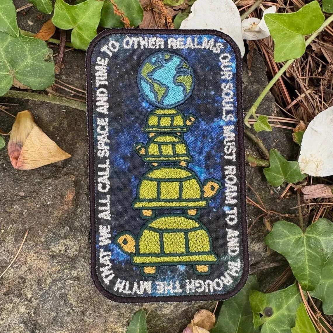 Turtles All the Way Down Handmade iron-on embroidered Sturgill Simpson Patch