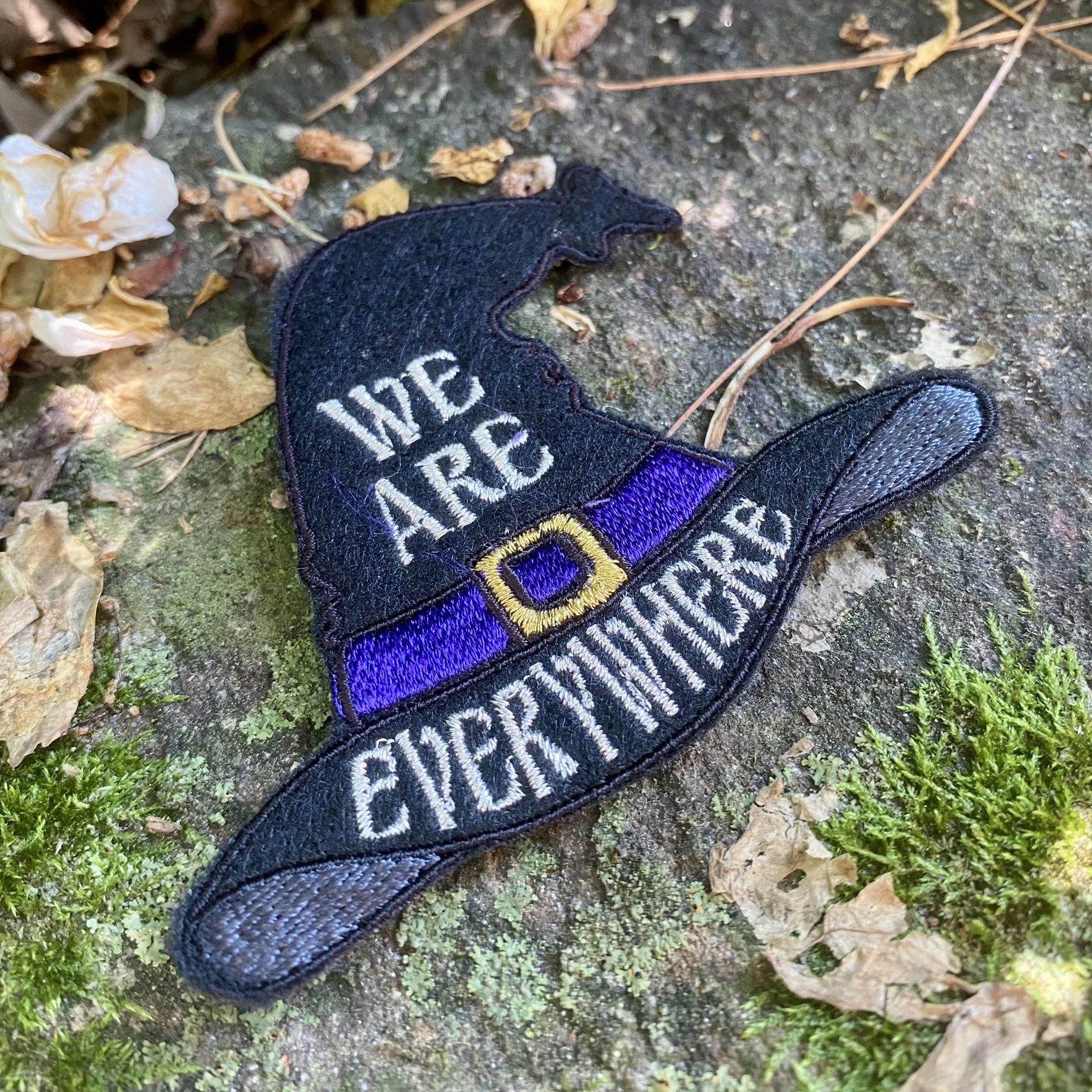 We Are Everywhere Handmade iron-on embroidered Witch patch