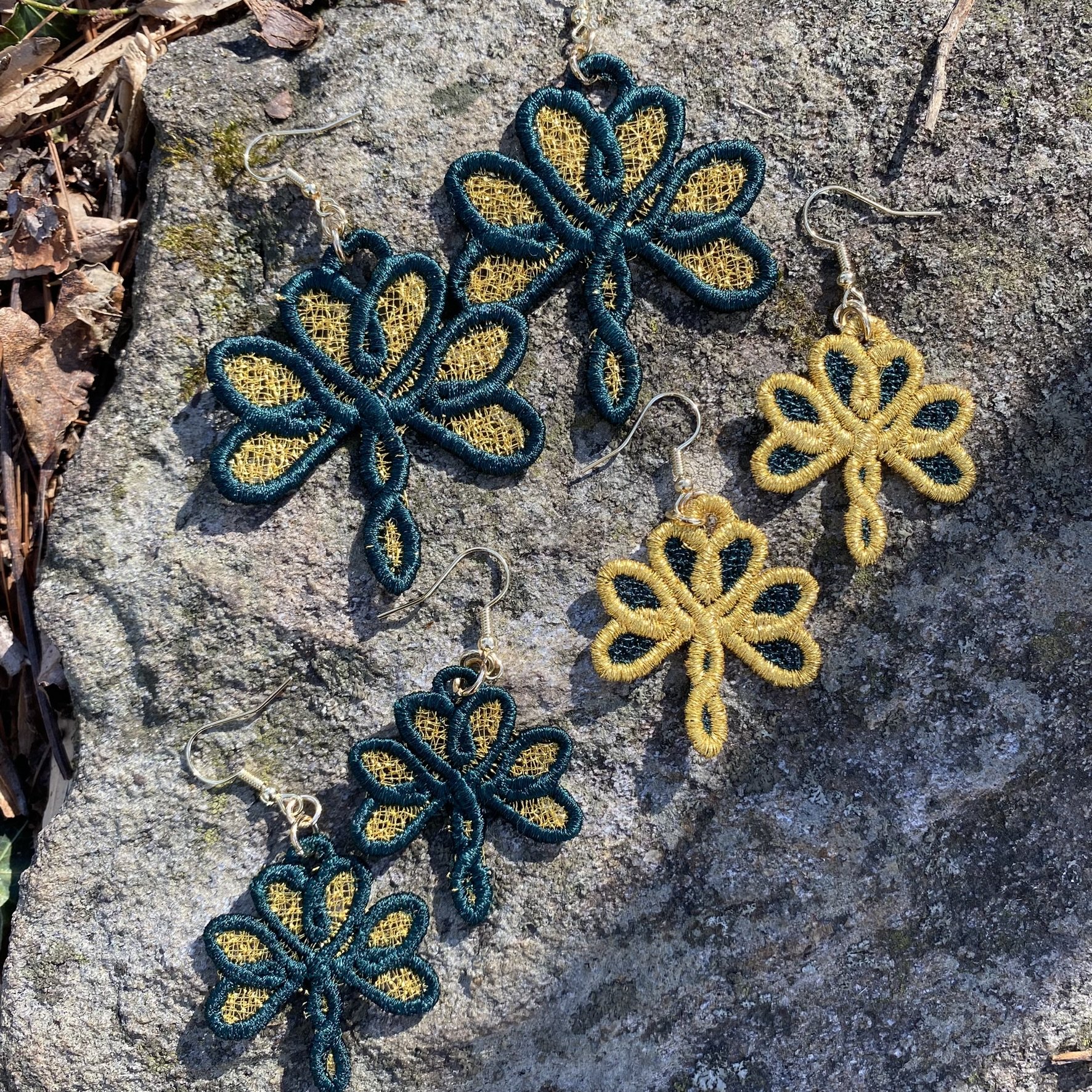 Celtic Knot Handmade Embroidered Earrings