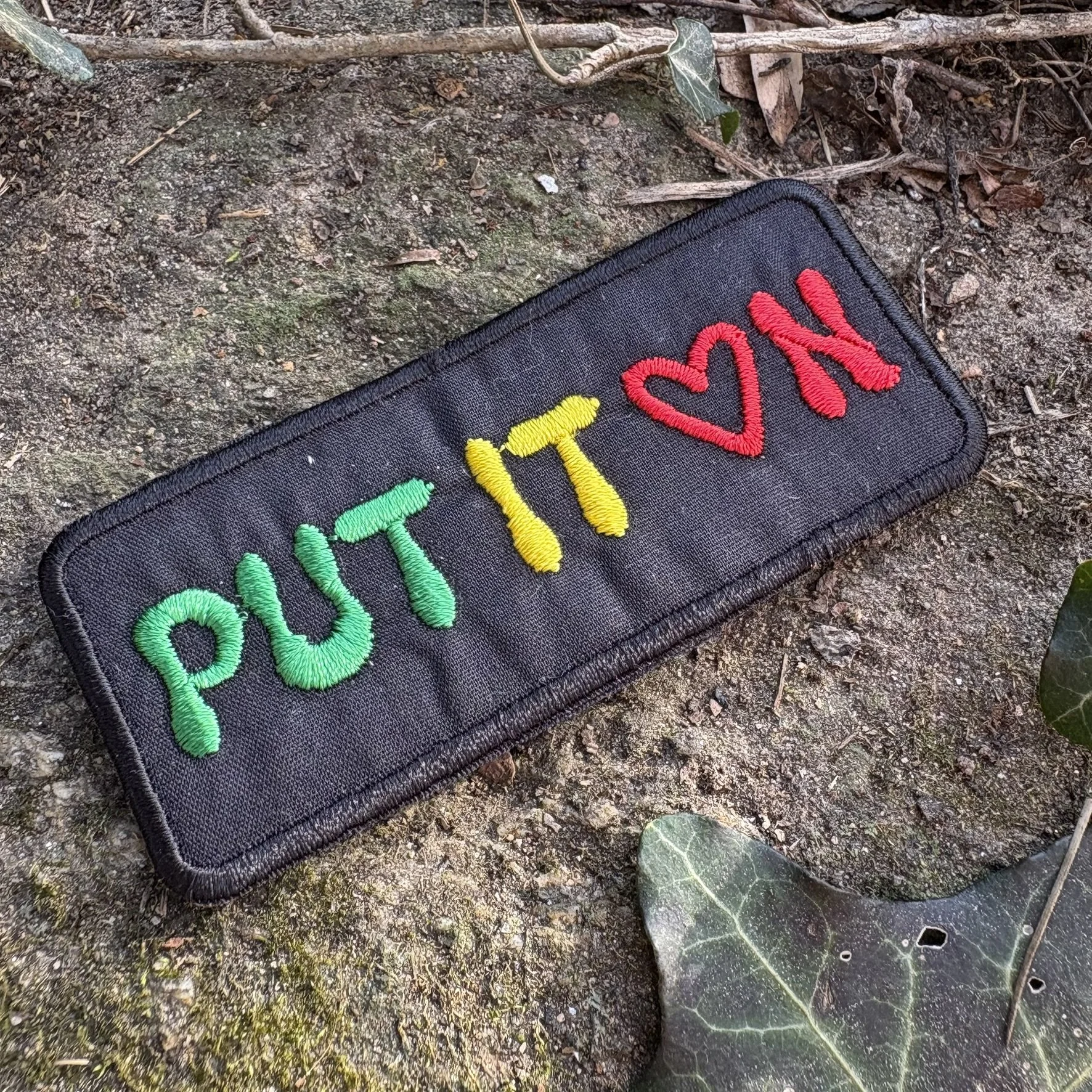 Put it On Handmade iron-on embroidered Bob Marley Patch