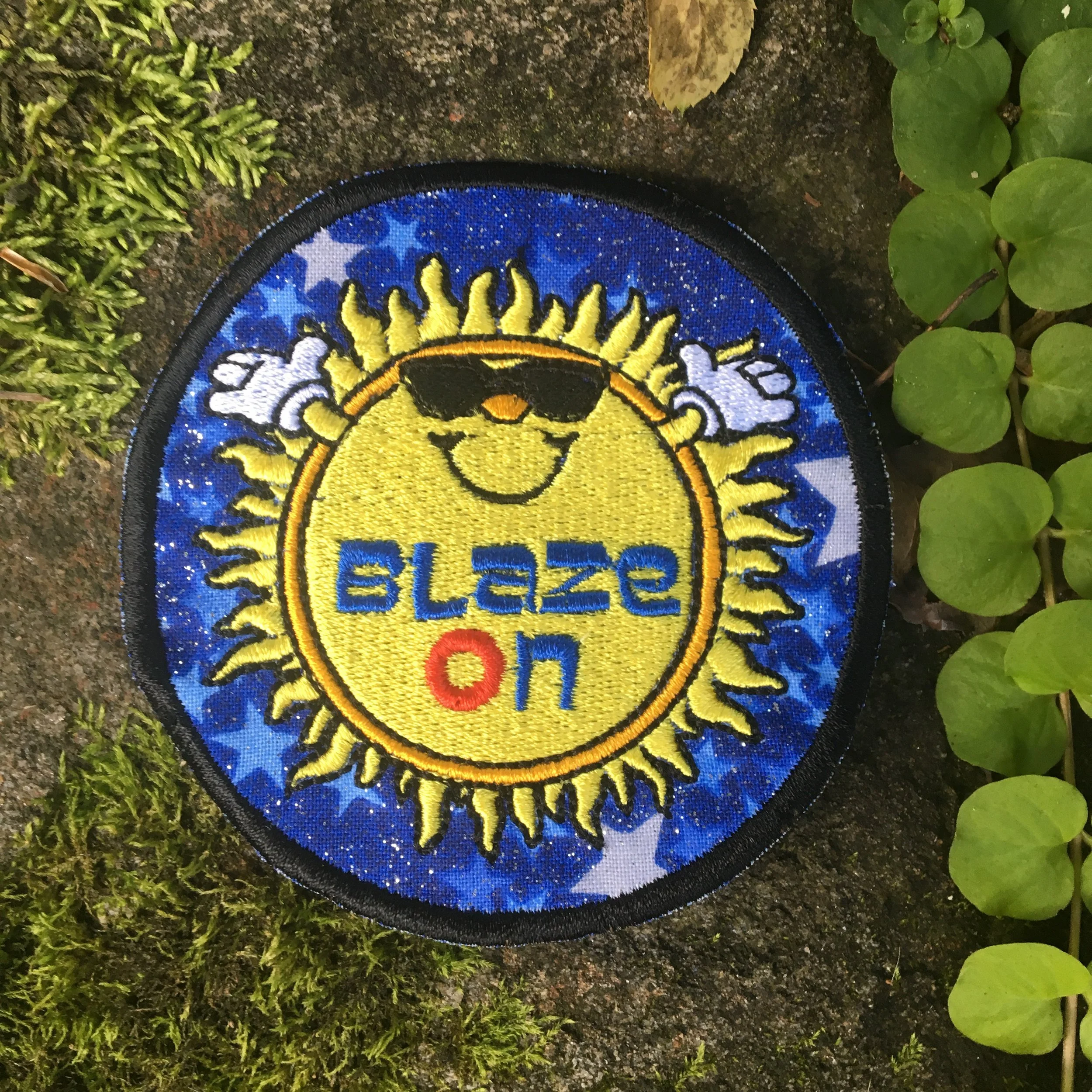 Blaze On Handmade iron-on embroidered Phish Patch