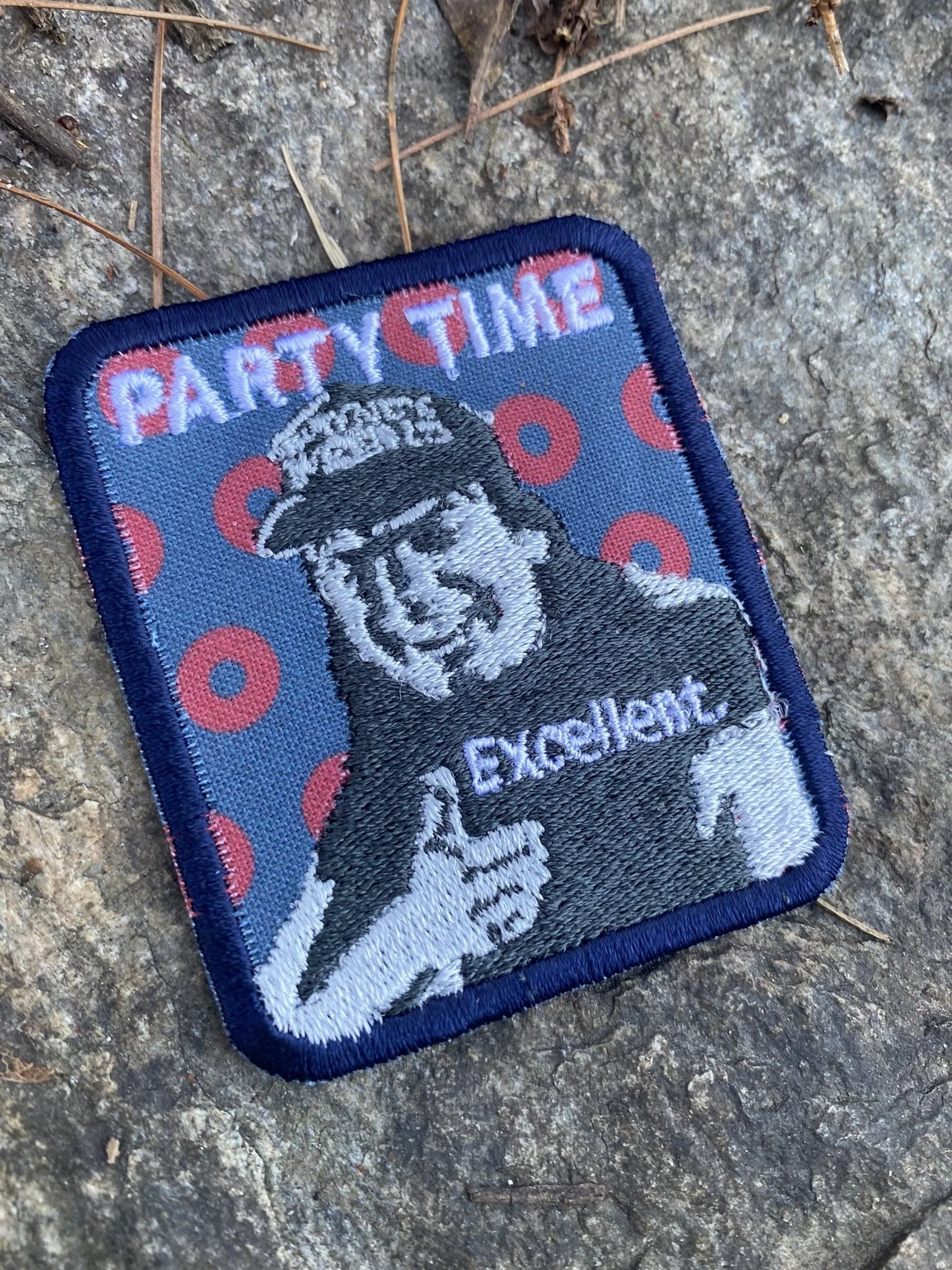 Party Time, Excellent Handmade iron-on embroidered Phish patch