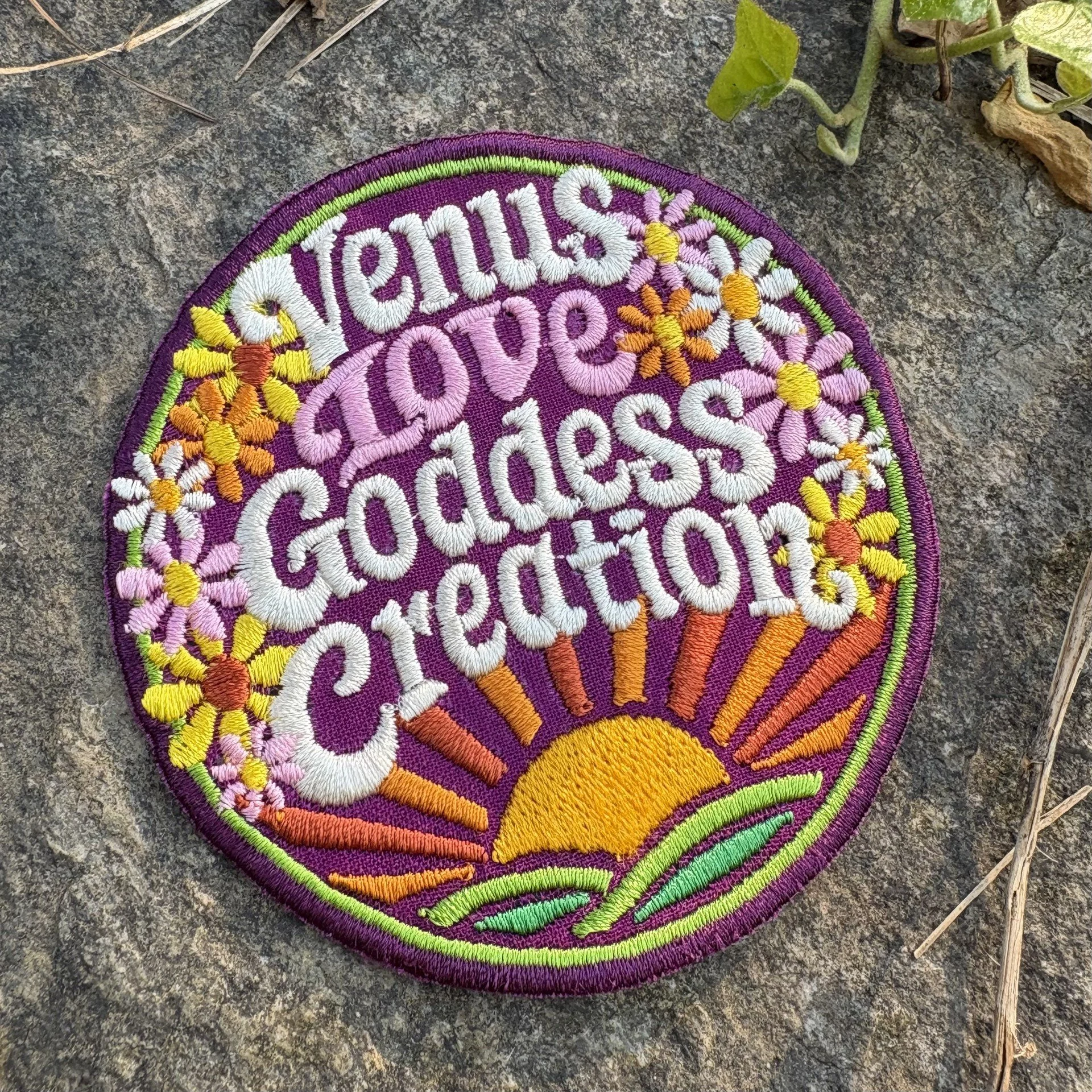 Venus Love Goddess Creations Johnny Blueskies Handmade embroidered iron-on patch