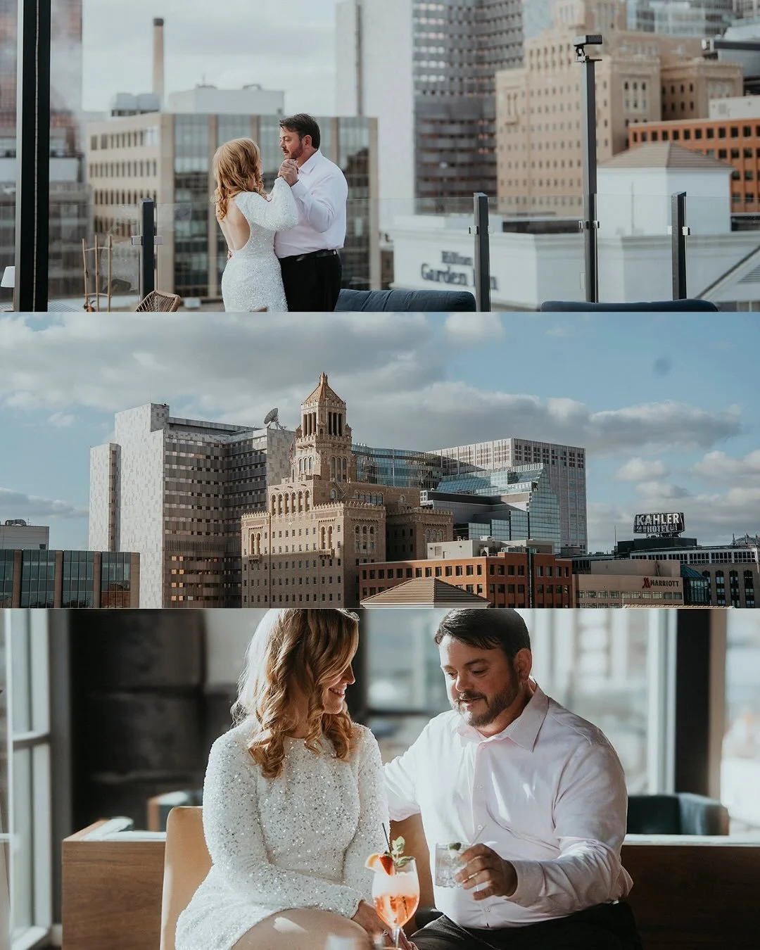 Rooftop views, fancy cocktails, and the Rochester skyline putting on a show we didn&rsquo;t expect. These two made the city feel like something out of a movie. 🍸🌇