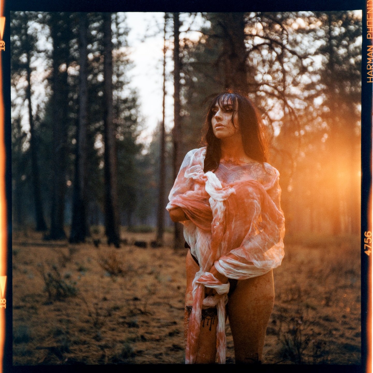 How rad are these spooky shots of @lex_e_lu taken on the new experimental @harmanphoto Phoenix 200 film on 120! 🙌 I&rsquo;ve loved how moody and dramatic Phoenix is on 35mm, but on 120 it just is chefs kiss. Love the messy double exposures too cause