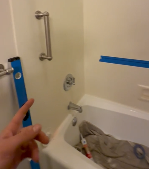 Professional grab bar installation in Seattle bathroom by Baklinski Home Improvement