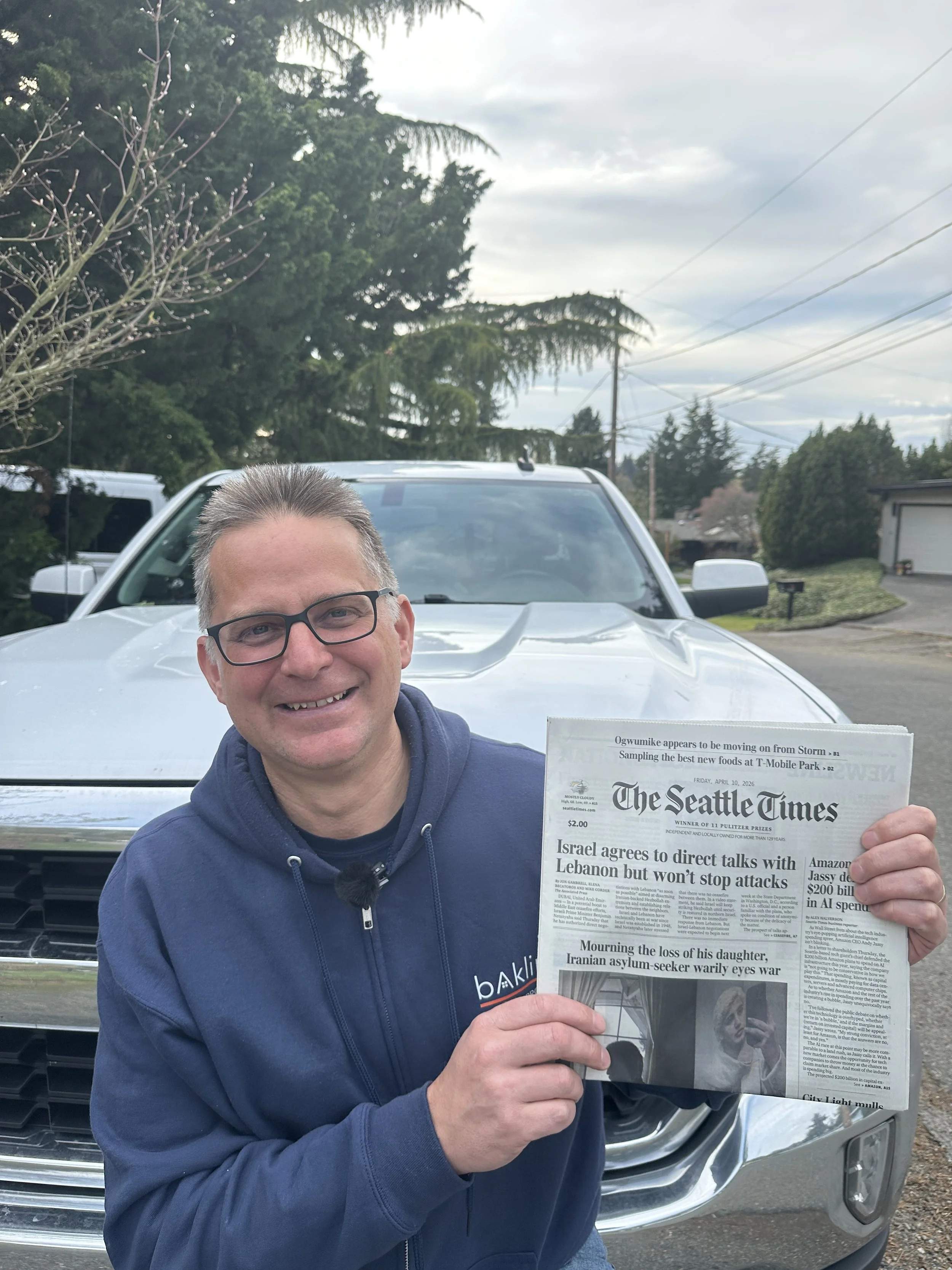 Andrew Baklinski of Baklinski Home Improvement featured in Seattle Times discussing Seattle home remodeling quality and team