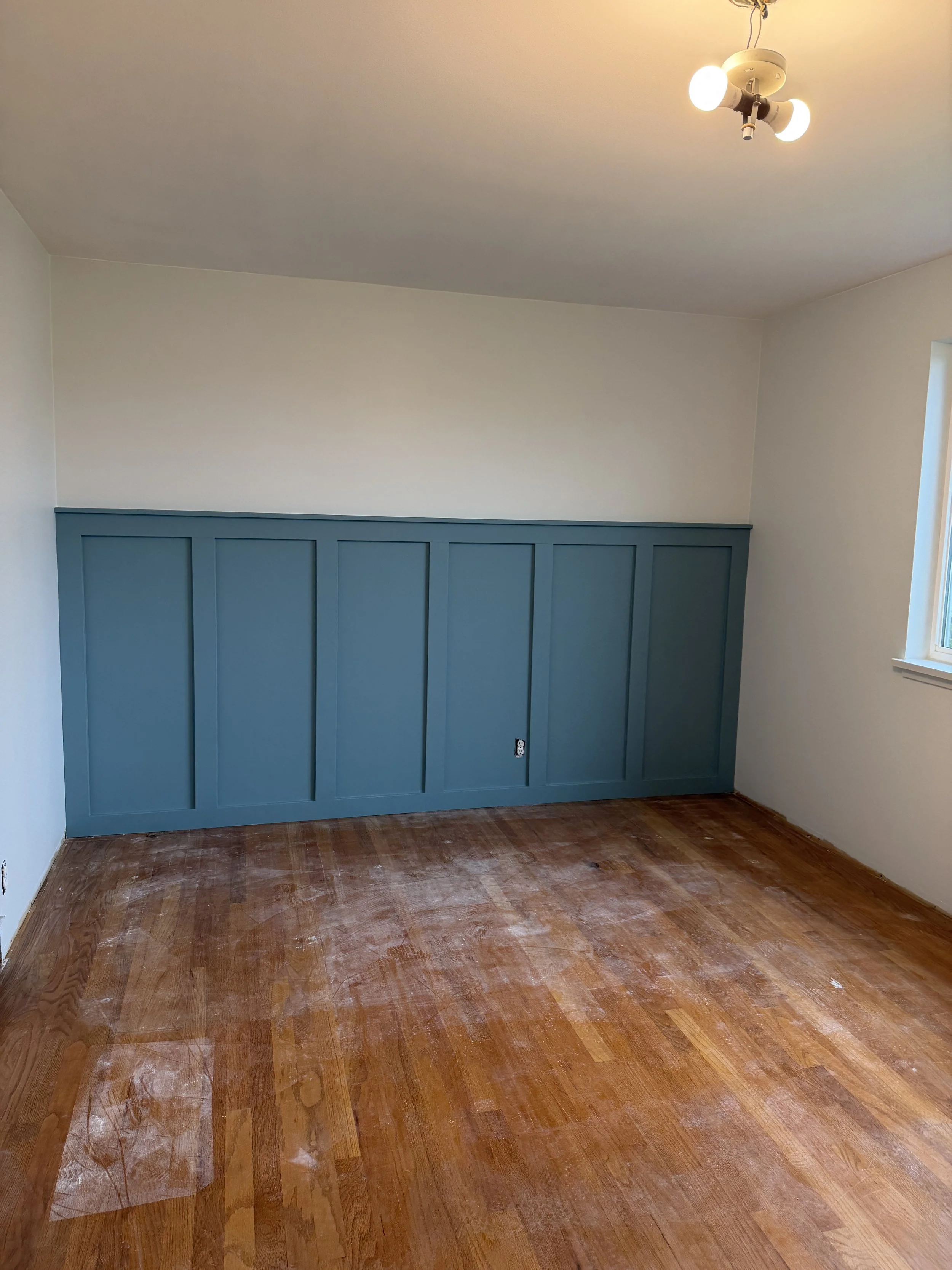 Completed room refresh Mercer Island with new shades and door