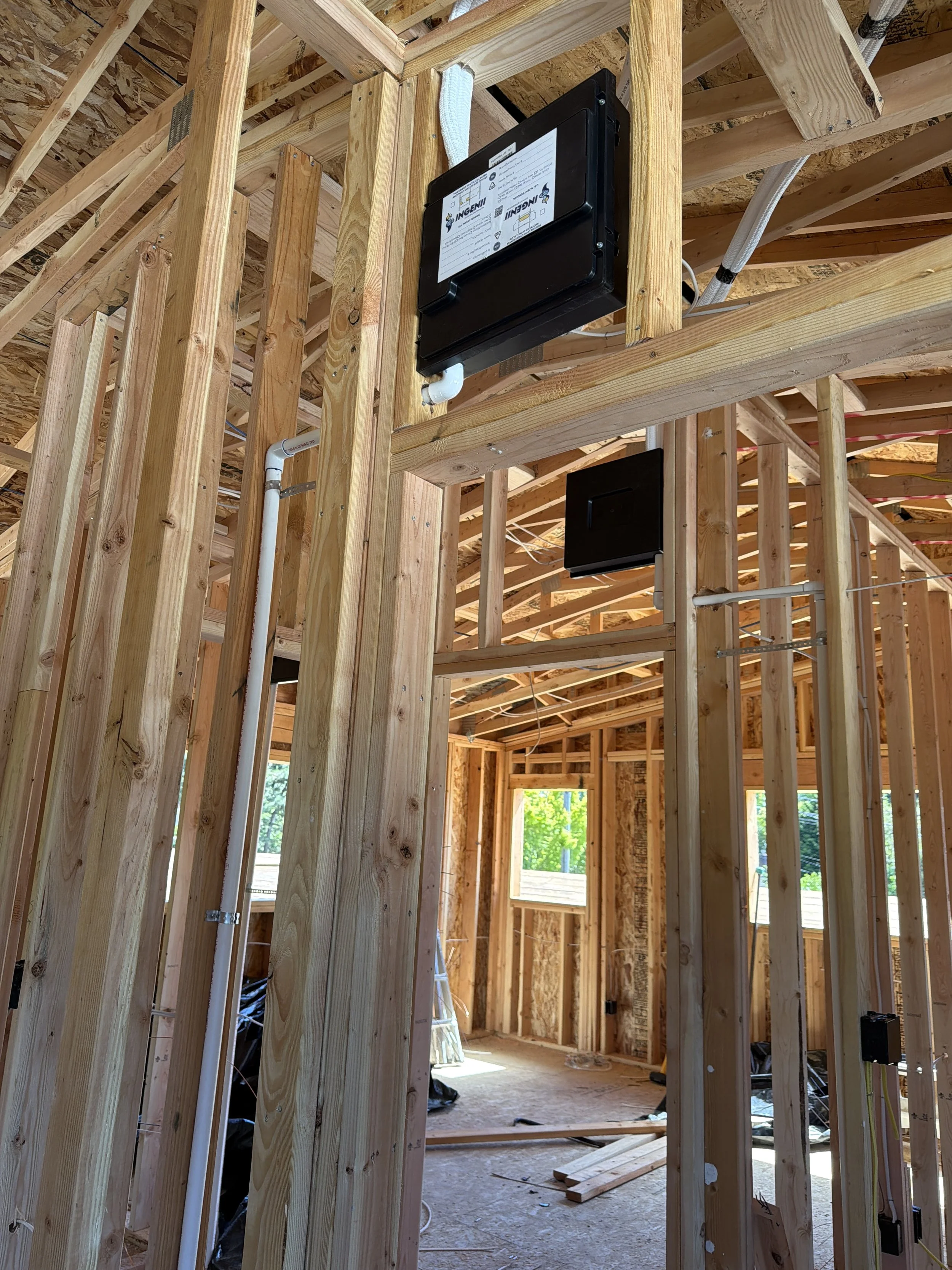 Mechanical, electrical, and plumbing stage of a Mercer Island / Seattle home addition under construction