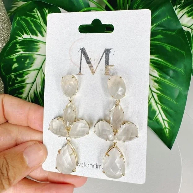Quartz Faceted Drop Earrings