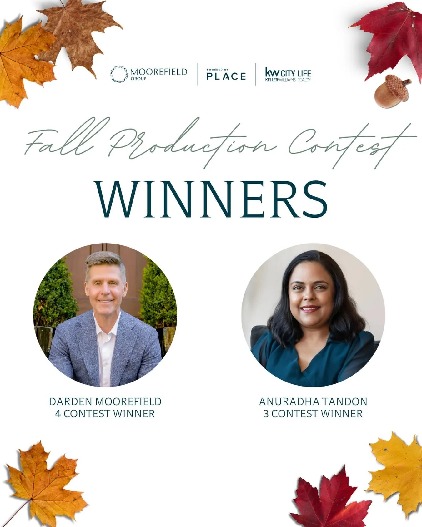 🍂 Fall Production Contest Winners 🍂

Congratulations to our Fall Production Contest winners, Darden Moorefield and Anuradha Tandon&mdash;remarkable performance, well-earned recognition. 👏
