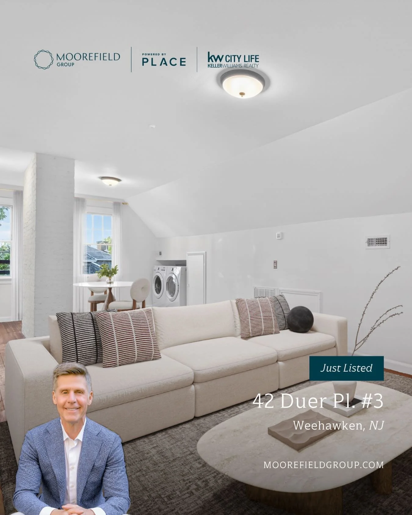 Just Listed for Rent!
 42 Duer Pl #3 Weehawken, NJ 07086 
Listed@ $2,600/mo 2 Bed | 1 Bath 1,000 sq. ft. 

Recently updated 2nd floor residence offering 3 beds + den and 1 bath, perfectly positioned on a lush tree-line street in the vibrant community