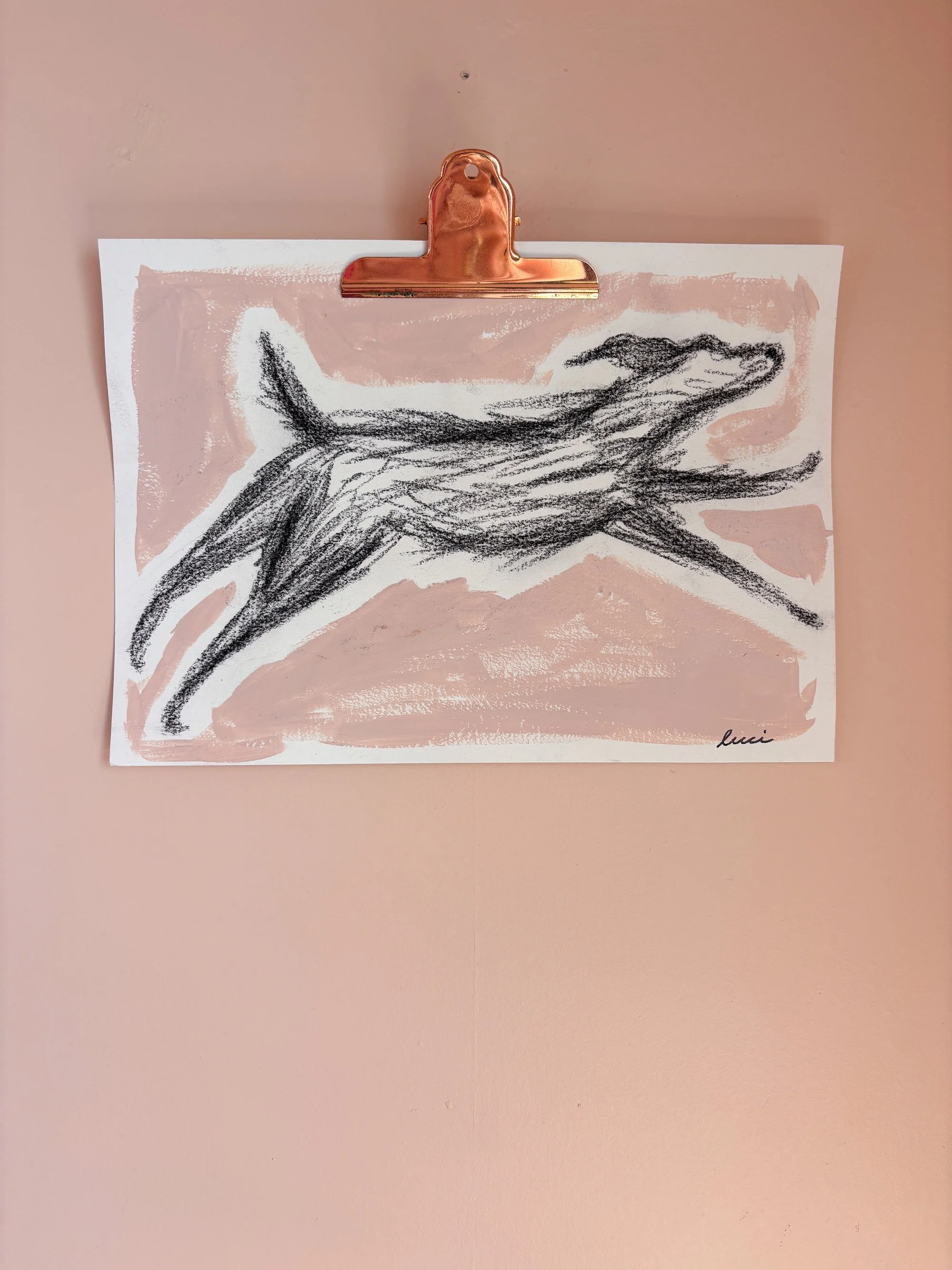 Running Wild Dog A4 Original Art