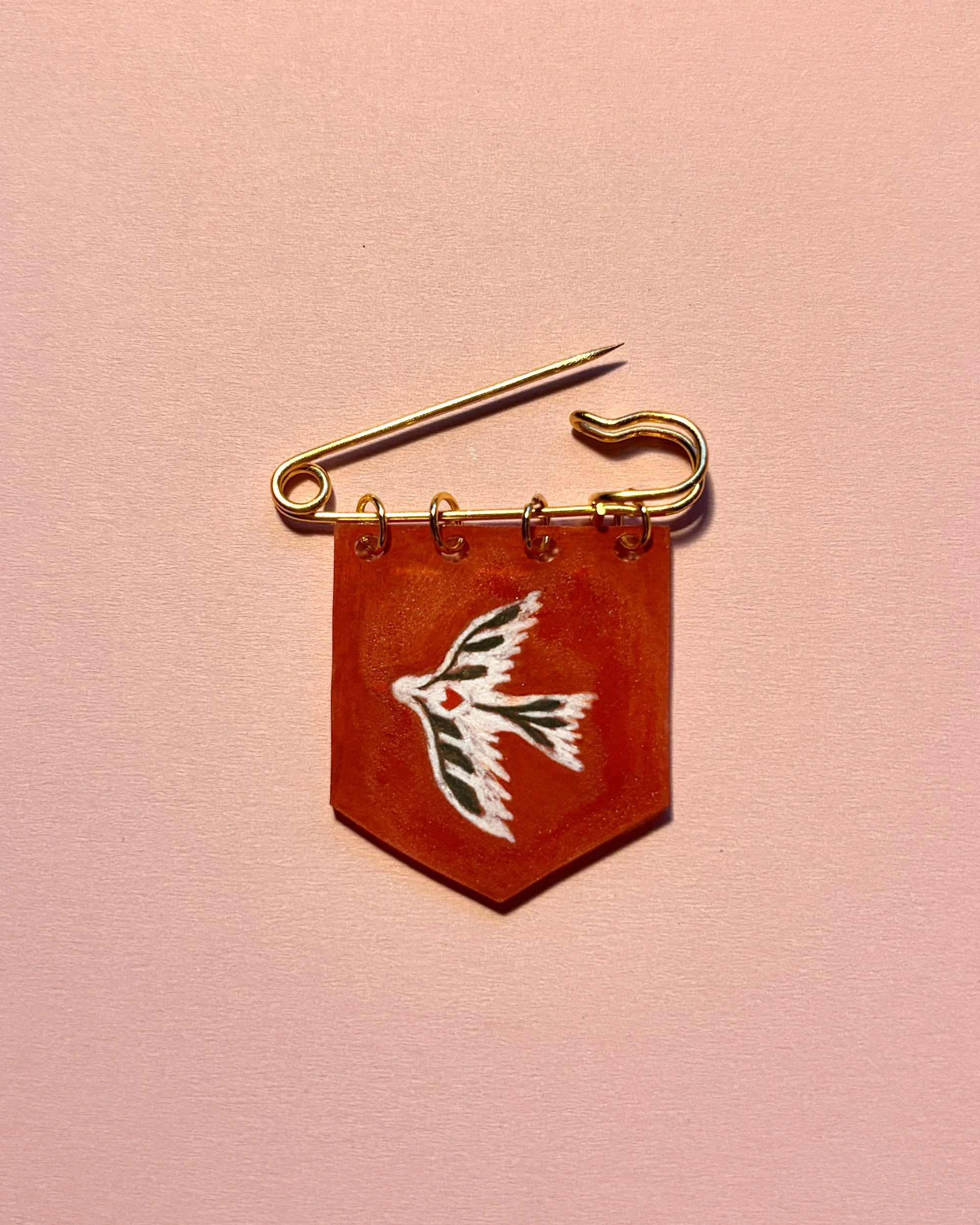Brown Bird Pin
