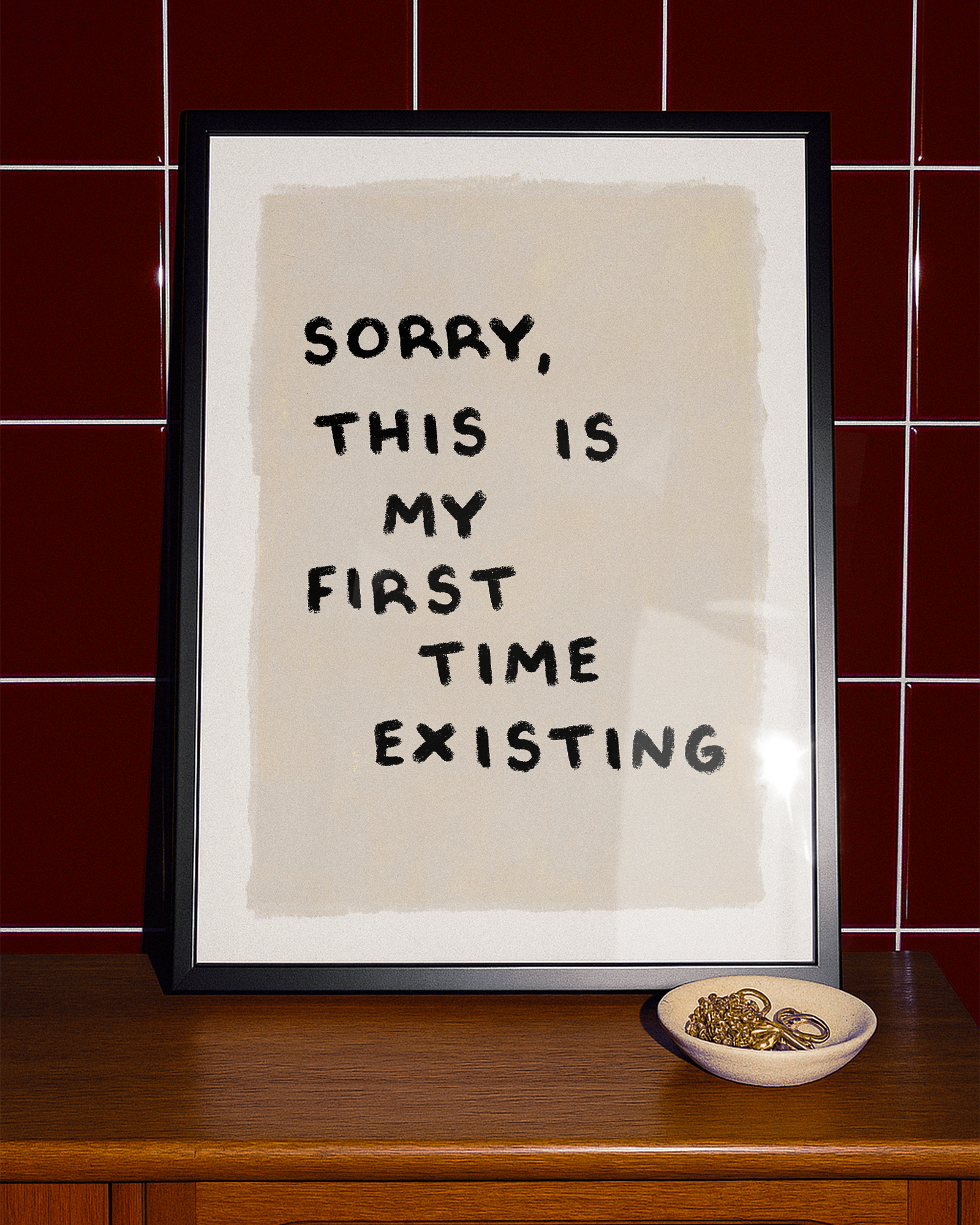 First Time Existing Art Print Framed.png