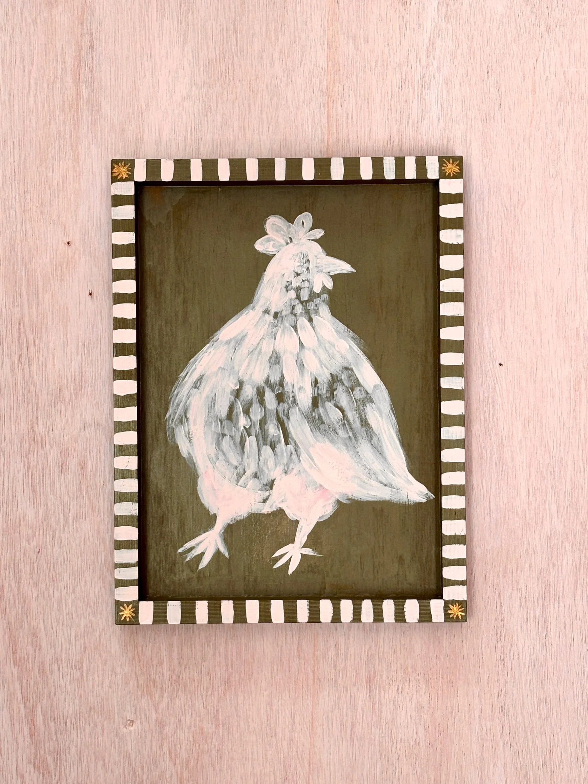 The Chicken Original Art on Wood