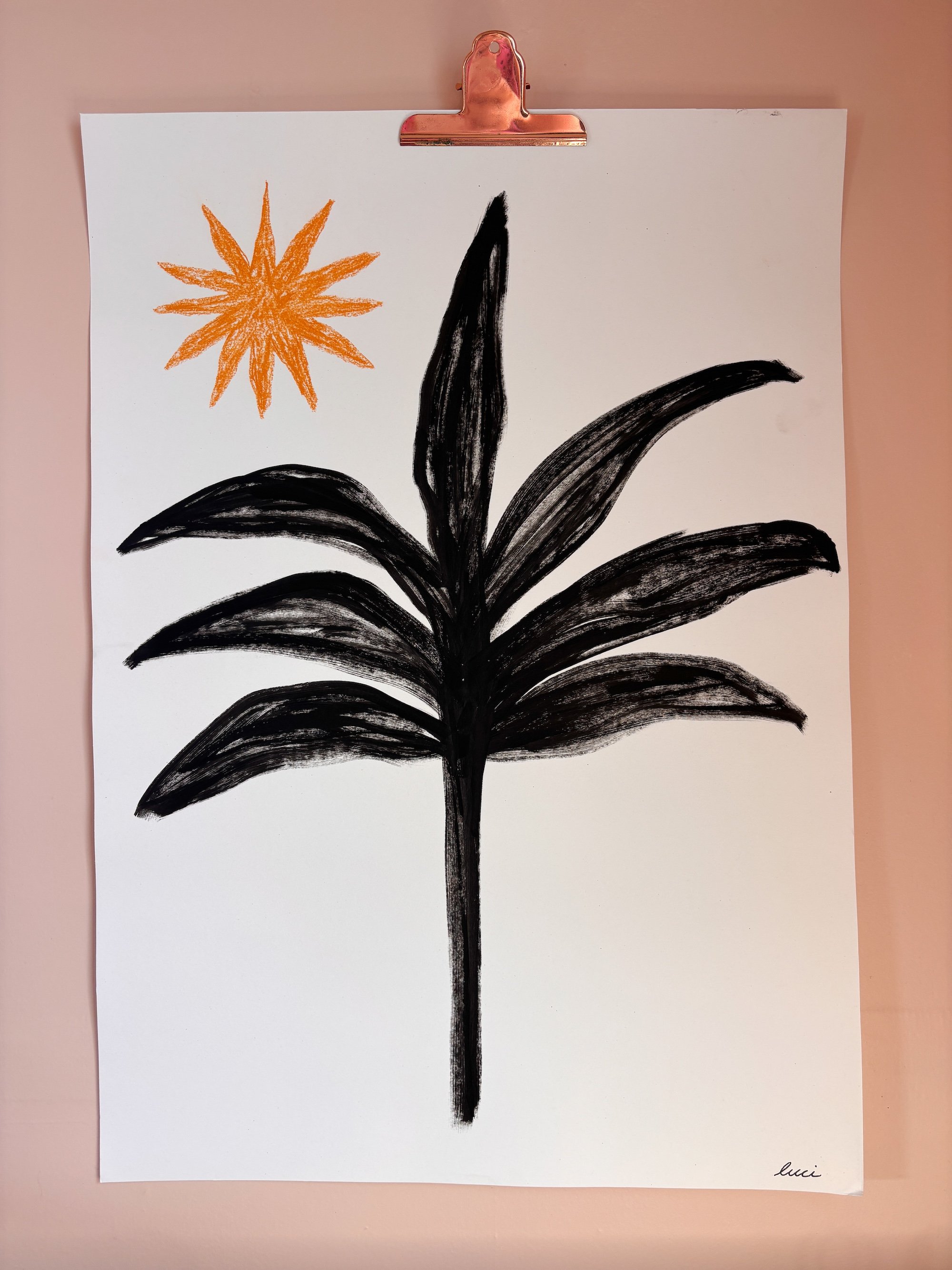 Sunny Palm A2 Original Art